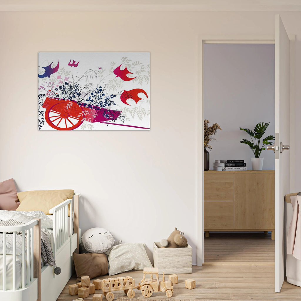 Red Wagon & Foliage Canvas | Eyvind Earle Canvas | Eyvind Earle Prints