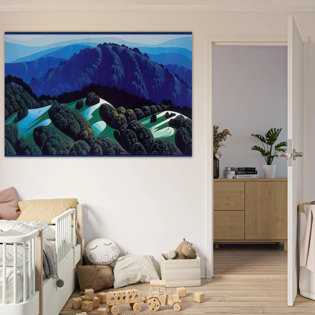 Three Fields and a Mountain Poster | Eyvind Earle Poster | Eyvind Earle Prints