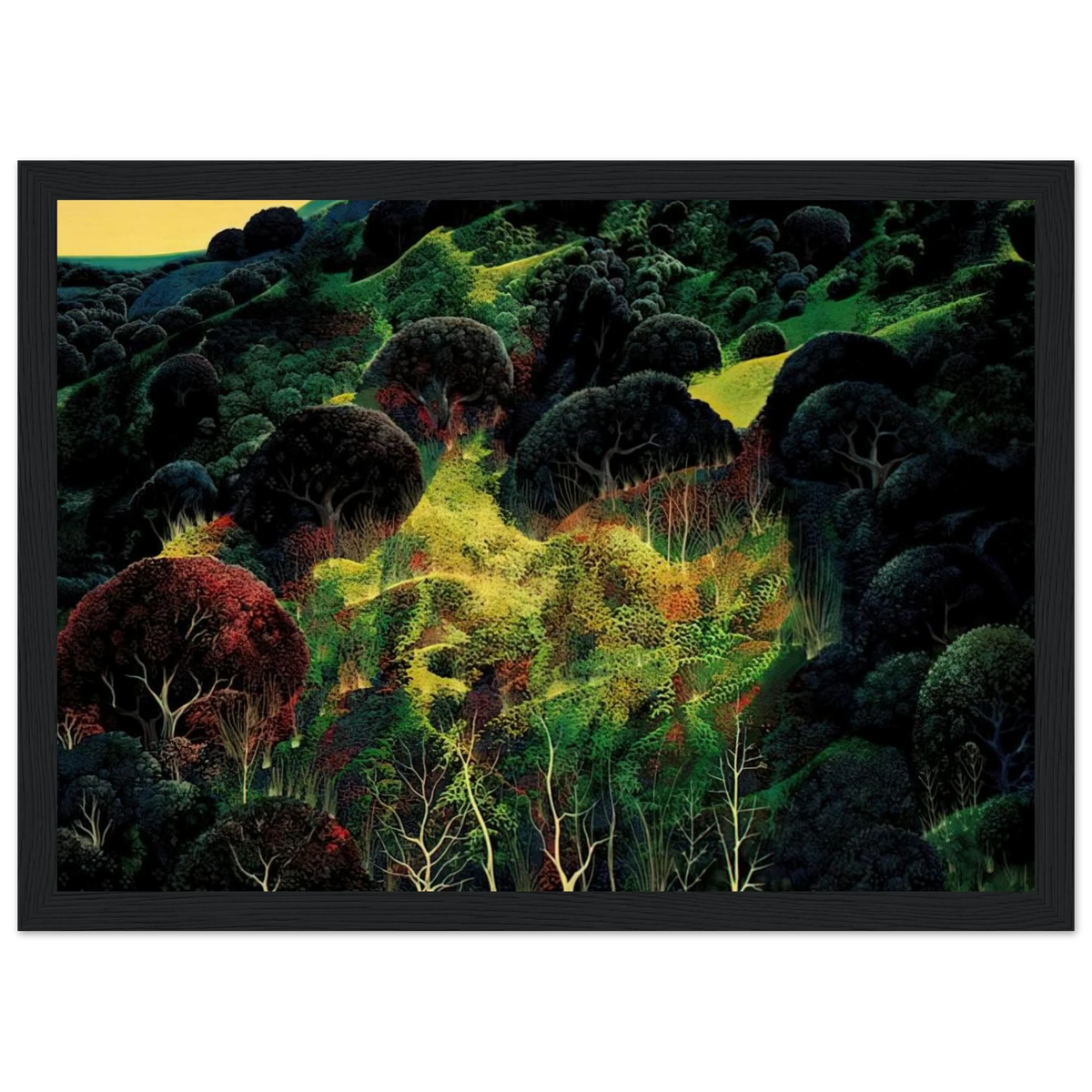 Autumn Fields Framed Poster | Eyvind Earle Framed Prints Wall Art | Eyvind Earle Prints