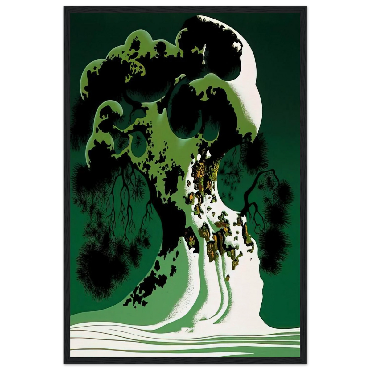Snow Covered Bonsai Framed Poster | Eyvind Earle Framed Prints Wall Art | Eyvind Earle Prints