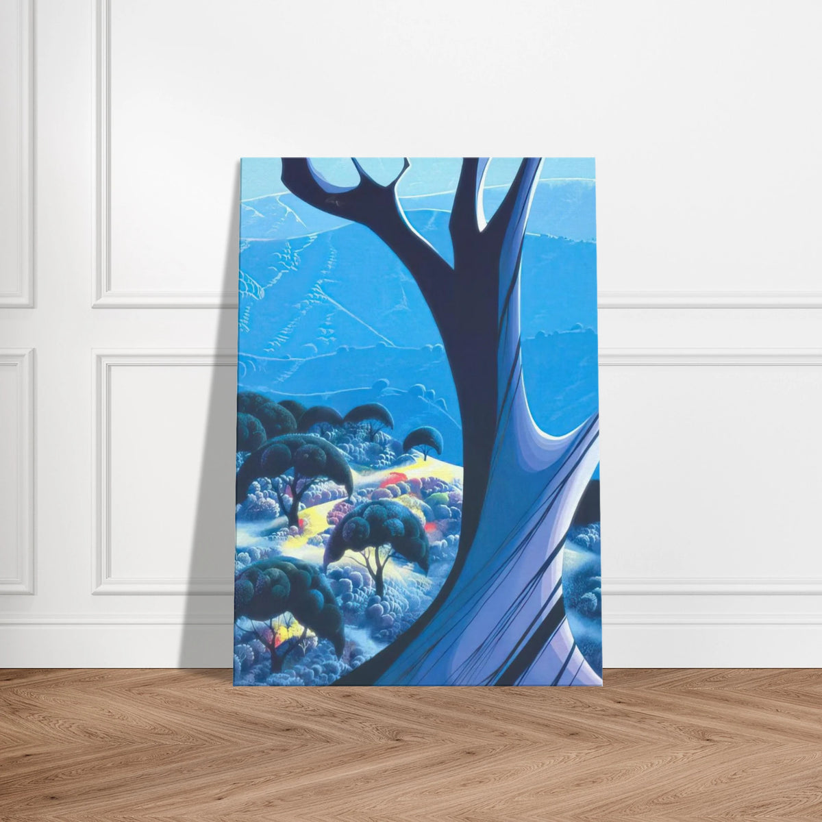 Purple Treeand Mountains Canvas | Eyvind Earle Canvas | Eyvind Earle Prints