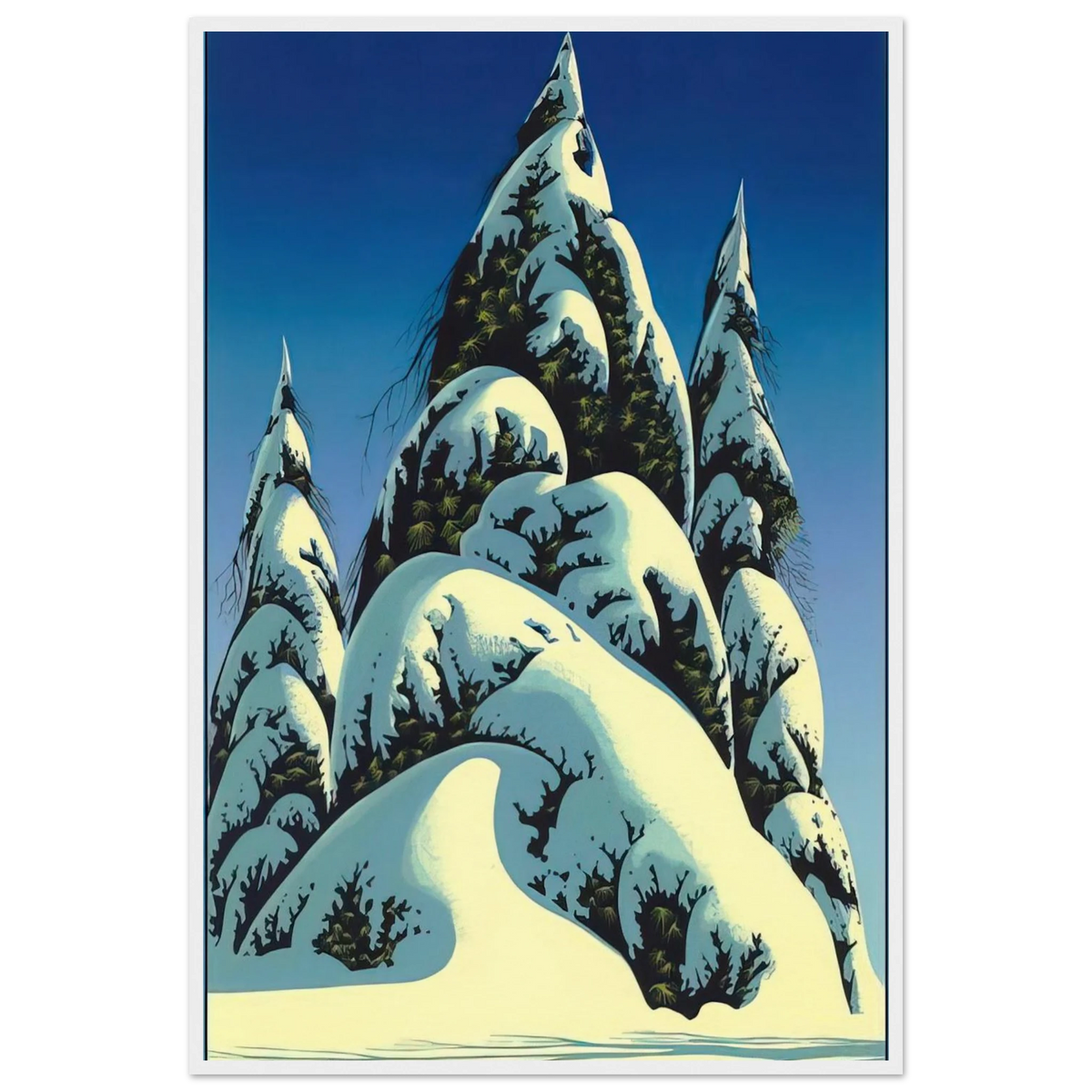 New Fallen Snow Framed Poster | Eyvind Earle Framed Prints Wall Art | Eyvind Earle Prints