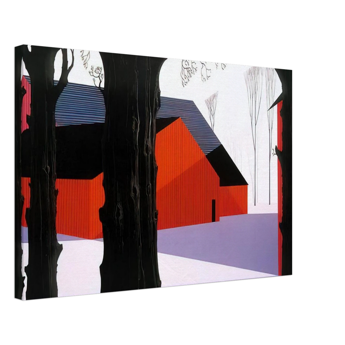 Red Barn Canvas | Eyvind Earle Canvas | Eyvind Earle Prints