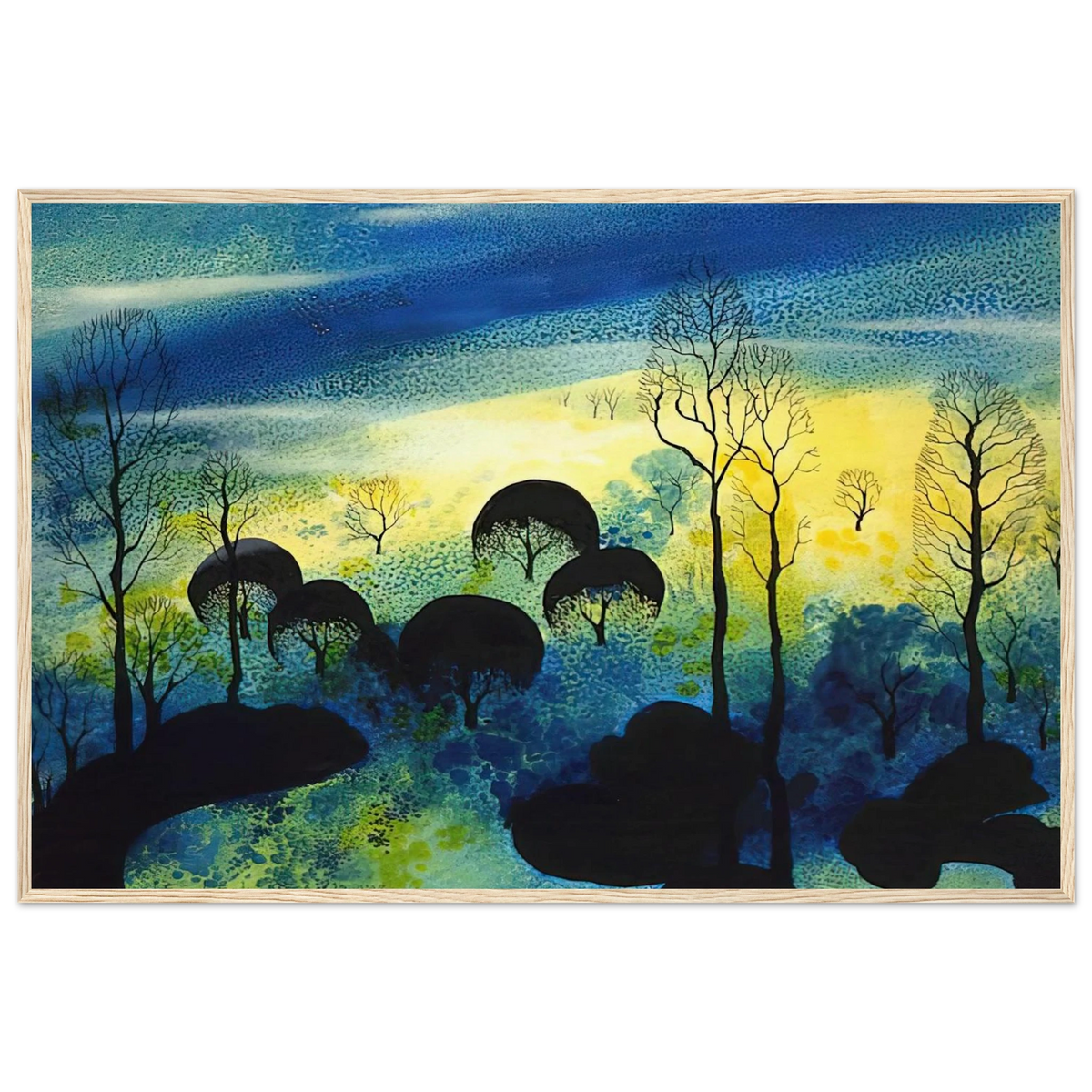 Pastures Through the Fog Framed Poster | Eyvind Earle Framed Prints Wall Art | Eyvind Earle Prints