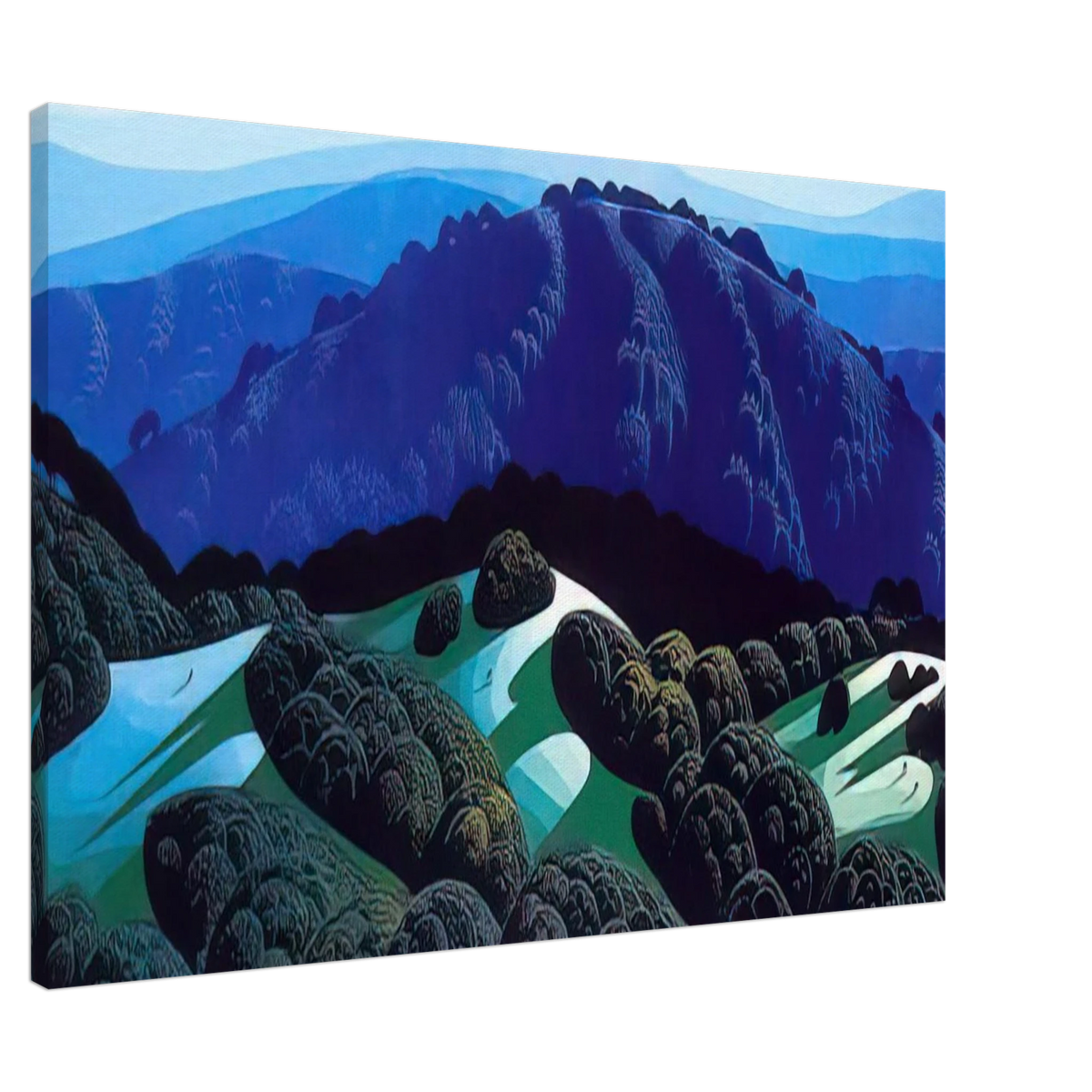 Three Fields and a Mountain Canvas | Eyvind Earle Canvas | Eyvind Earle Prints