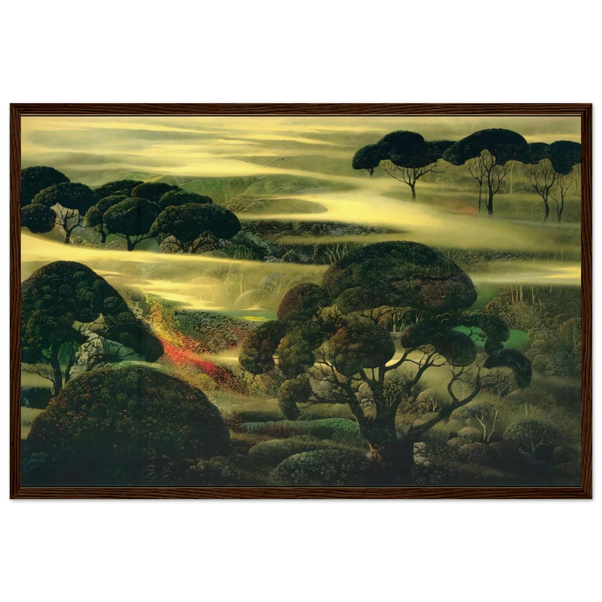 Forest in Fog Framed Poster | Eyvind Earle Framed Prints Wall Art | Eyvind Earle Prints
