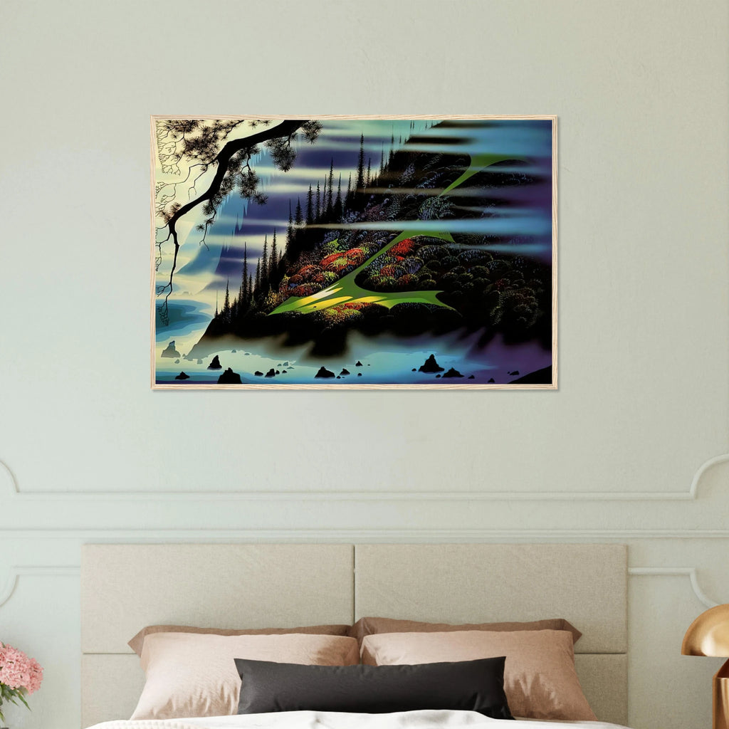 Pasture Through the Fog Framed Poster | Eyvind Earle Framed Prints Wall Art | Eyvind Earle Prints