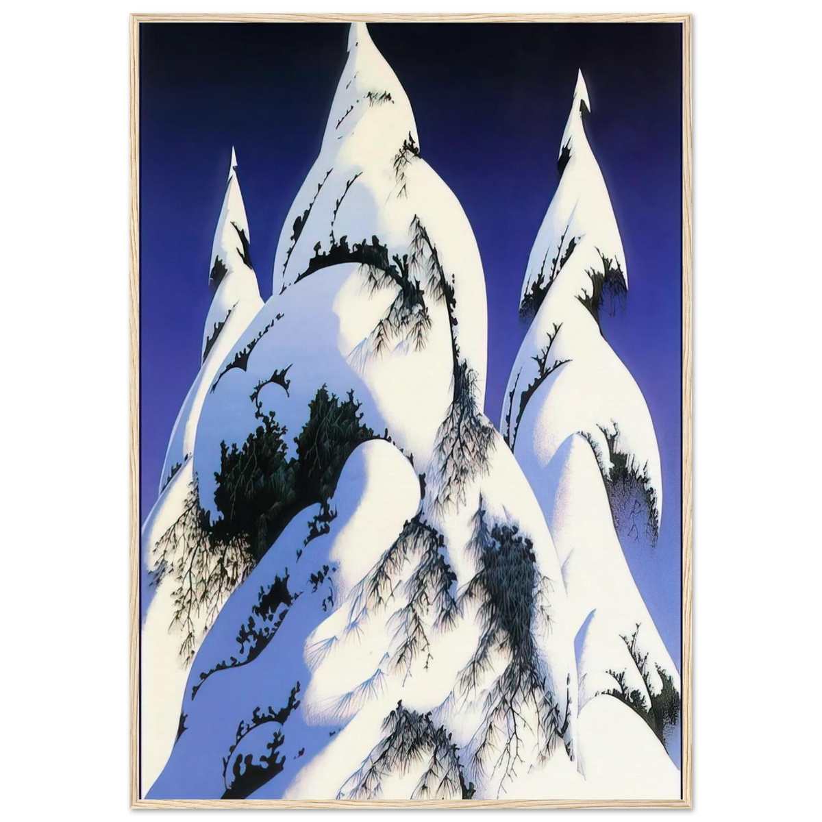 Snow Trees Framed Poster | Eyvind Earle Framed Prints Wall Art | Eyvind Earle Prints