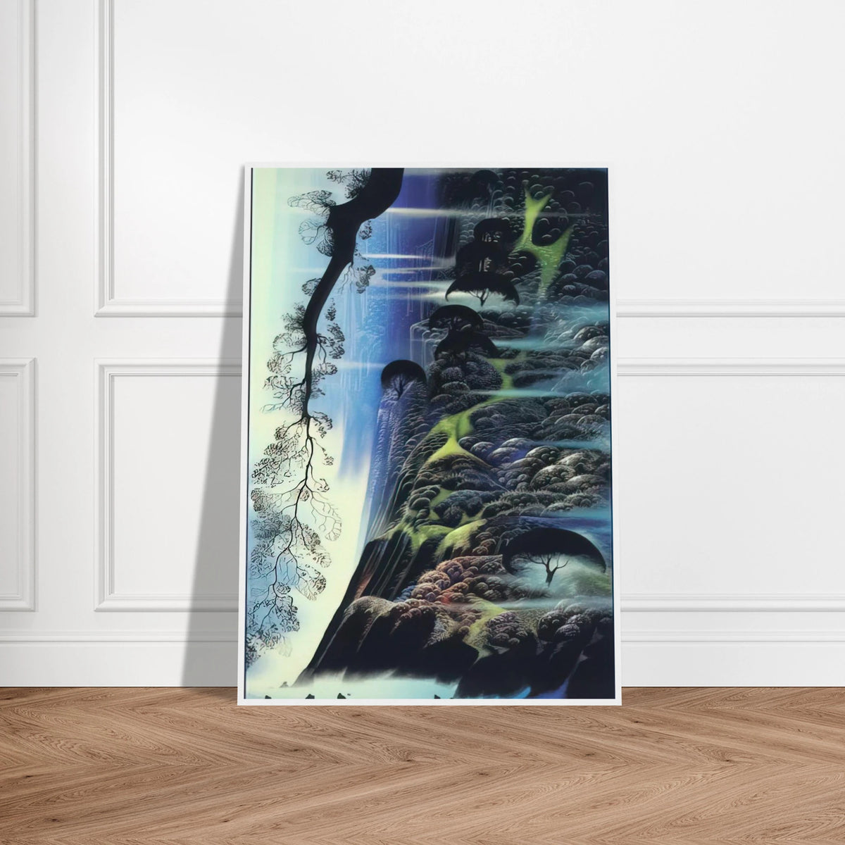 Steep Coast Line Framed Poster | Eyvind Earle Framed Prints Wall Art | Eyvind Earle Prints