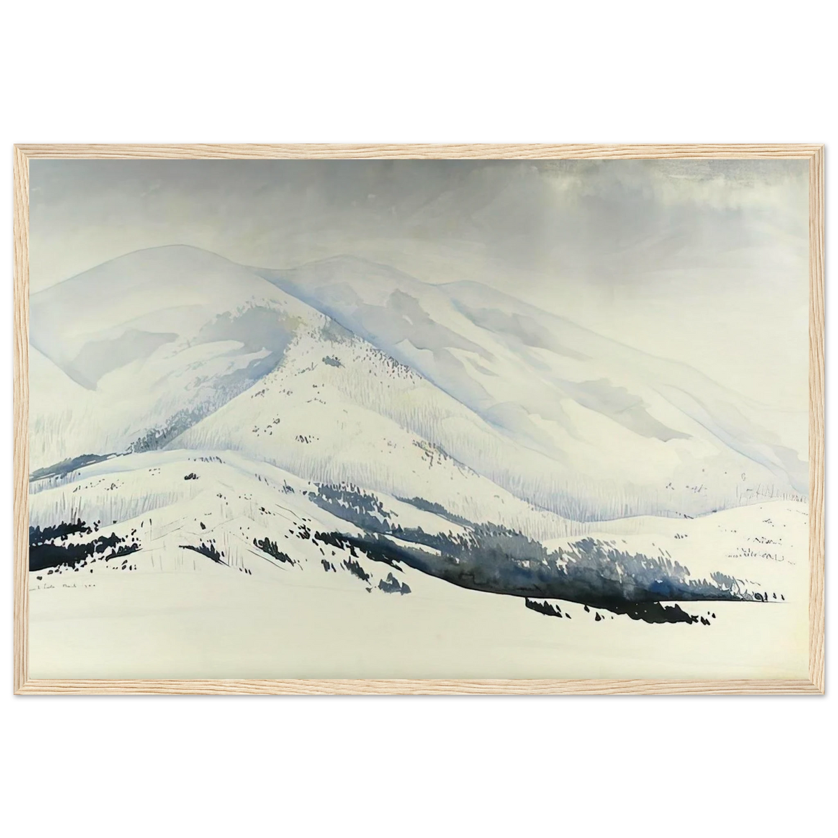 Snowy Mountain Framed Poster | Eyvind Earle Framed Prints Wall Art | Eyvind Earle Prints