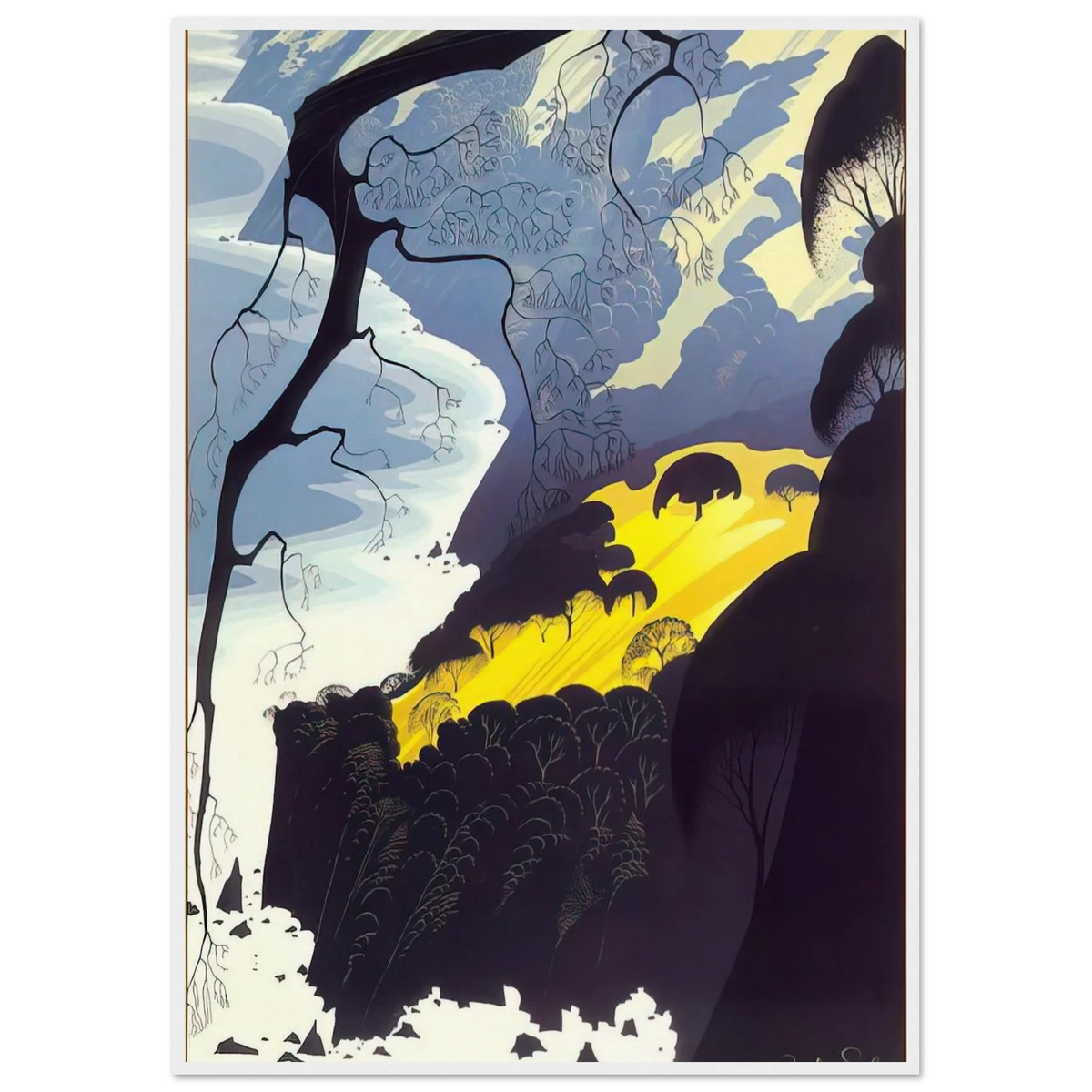 Carmel Highlands Framed Poster | Eyvind Earle Framed Prints Wall Art | Eyvind Earle Prints