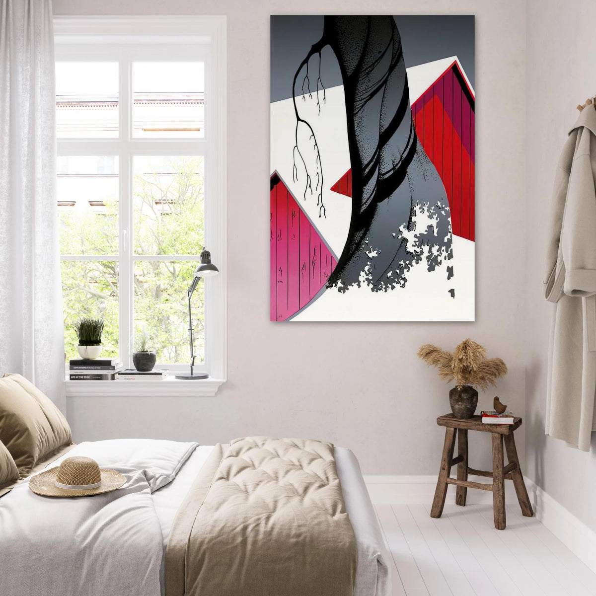 Red Barn and Grey Sky Poster | Eyvind Earle Poster | Eyvind Earle Prints