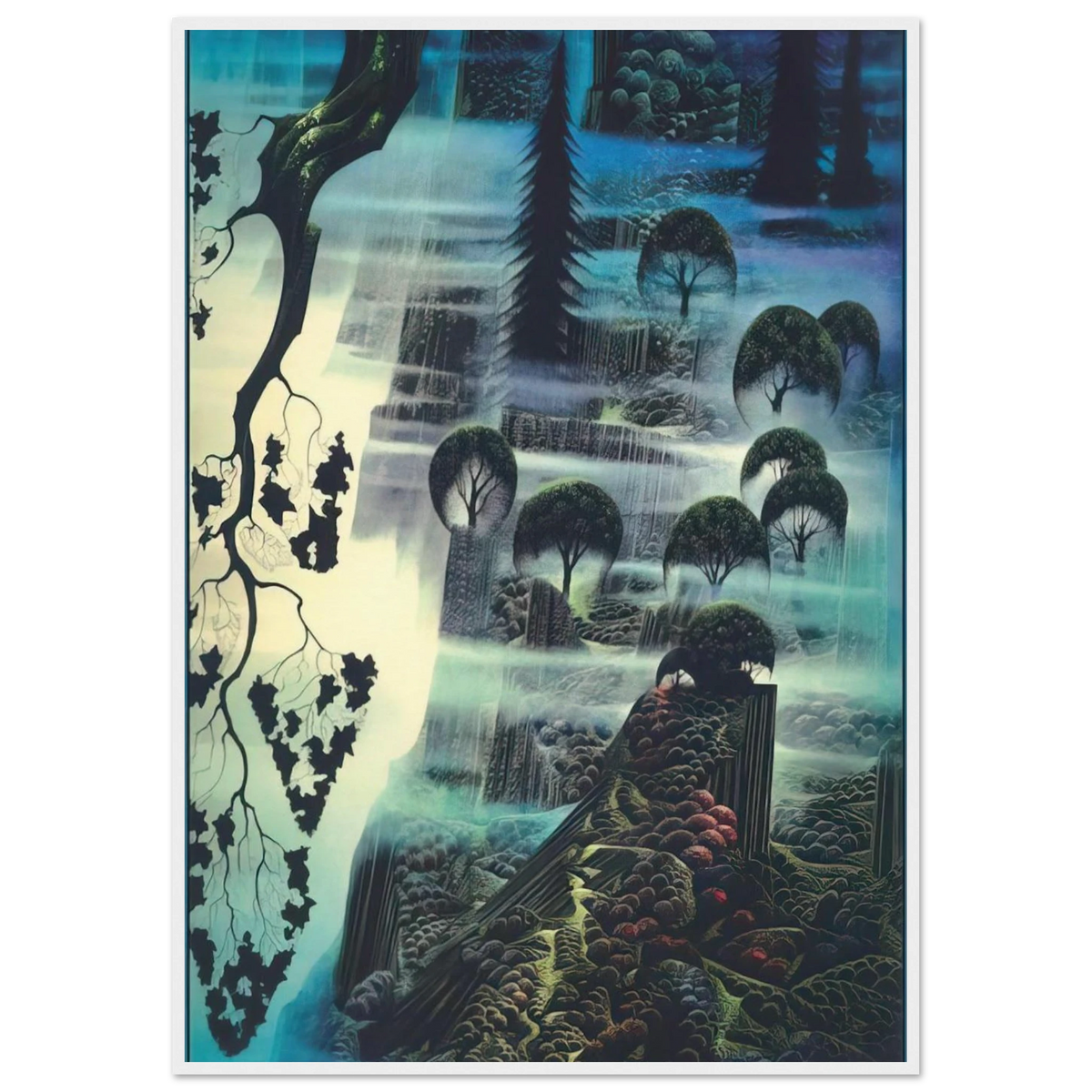 Surf Wind and Fog Framed Poster | Eyvind Earle Framed Prints Wall Art | Eyvind Earle Prints