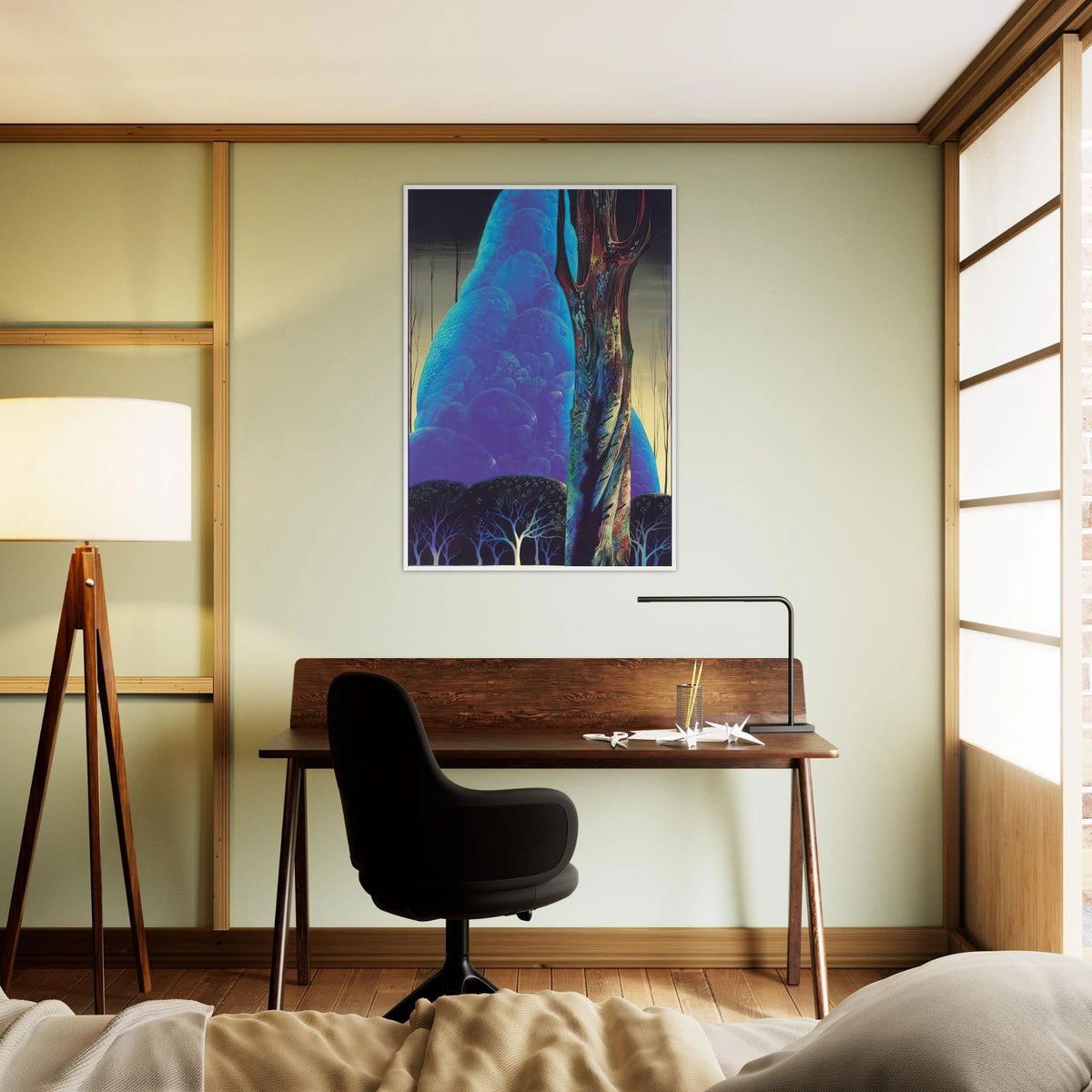 Blue Nocturne Framed Poster | Eyvind Earle Framed Prints Wall Art | Eyvind Earle Prints
