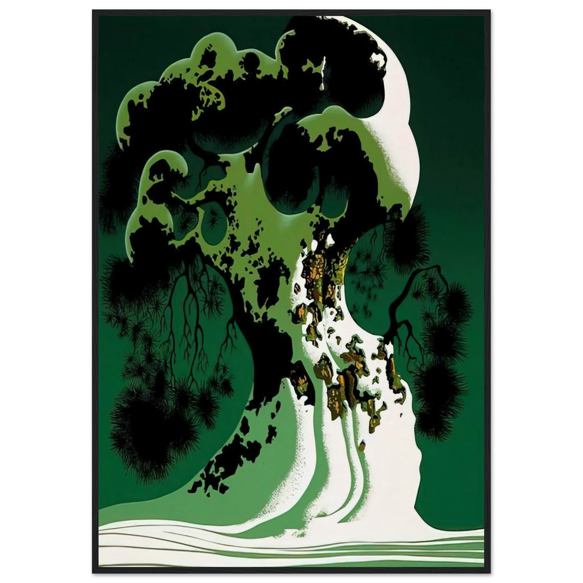 Snow Covered Bonsai Framed Poster | Eyvind Earle Framed Prints Wall Art | Eyvind Earle Prints