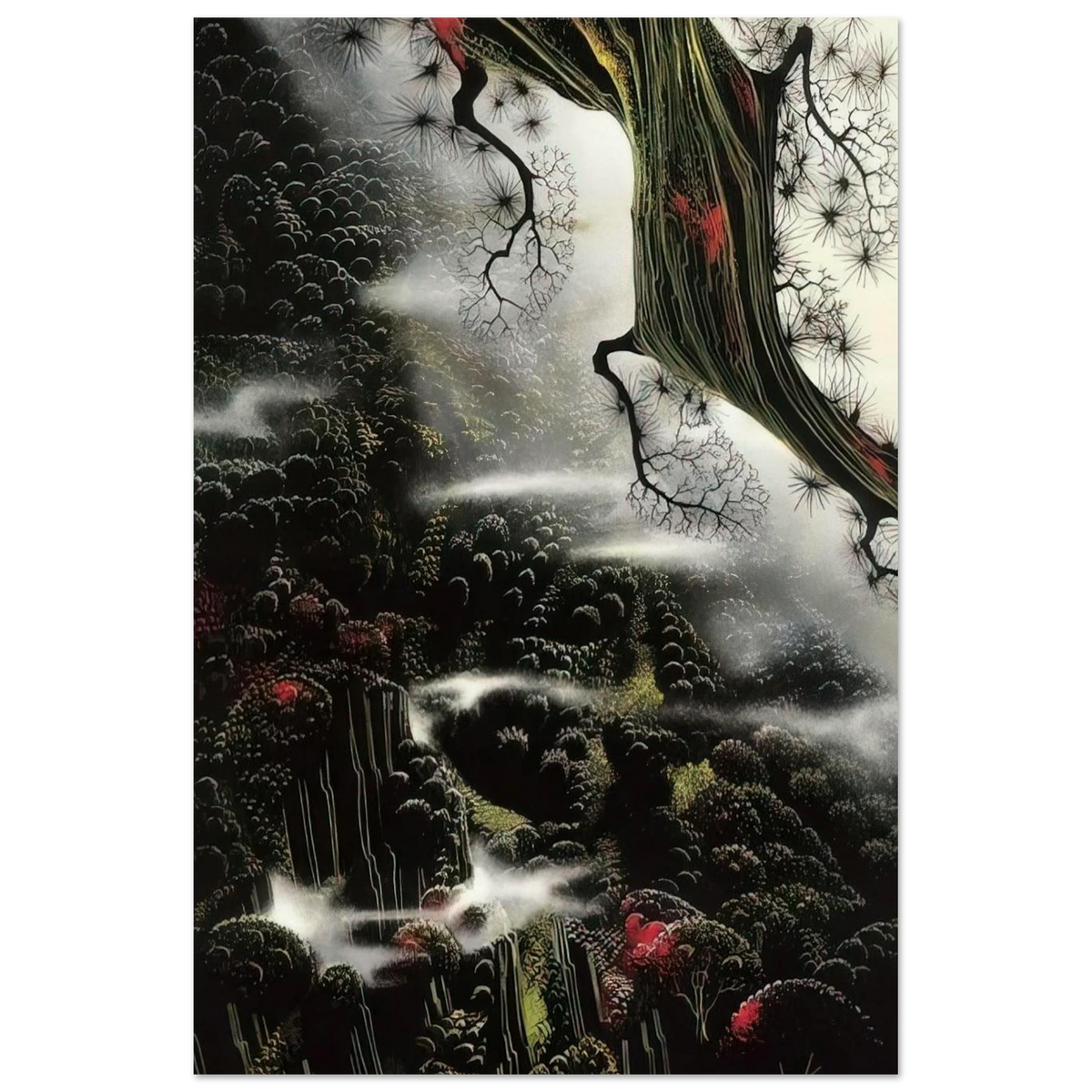 Wisps of Fog and Branch Poster | Eyvind Earle Poster | Eyvind Earle Prints