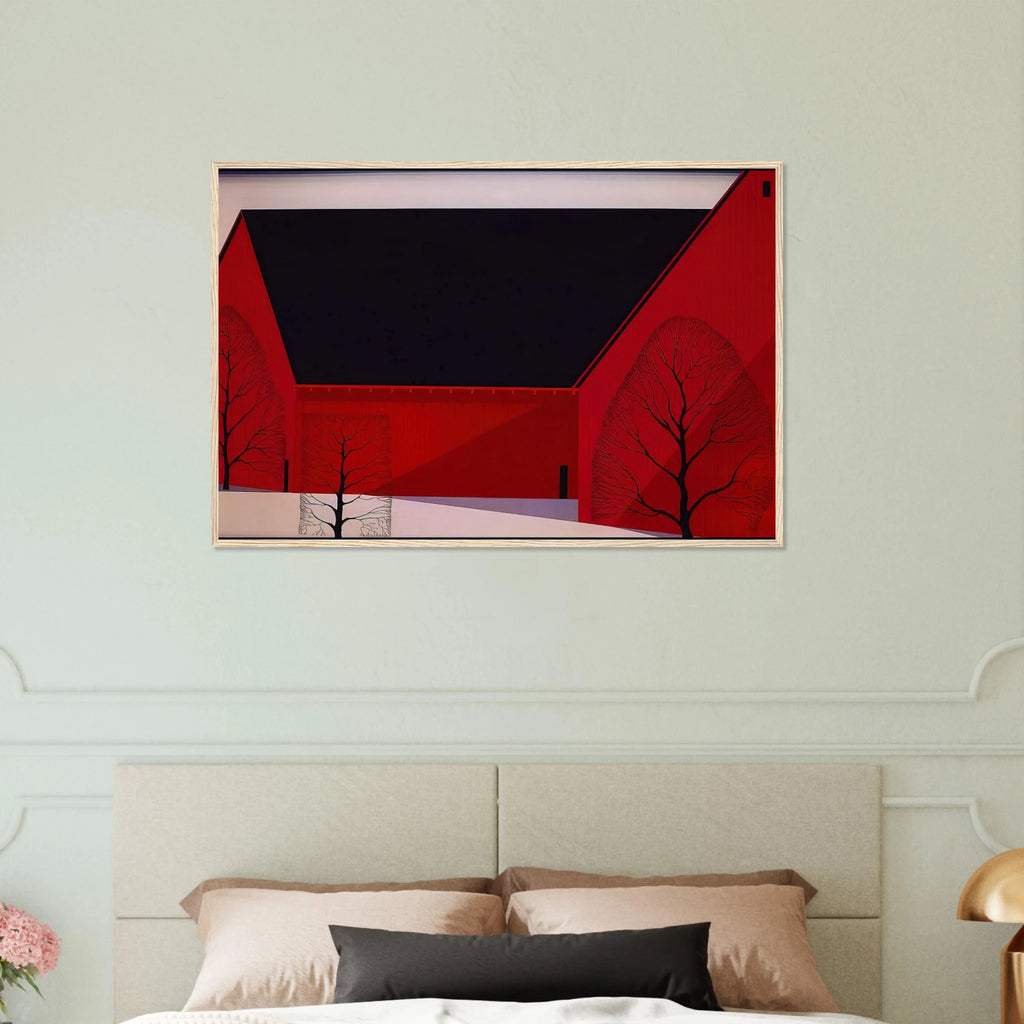 Western Barns Framed Poster | Eyvind Earle Framed Prints Wall Art | Eyvind Earle Prints