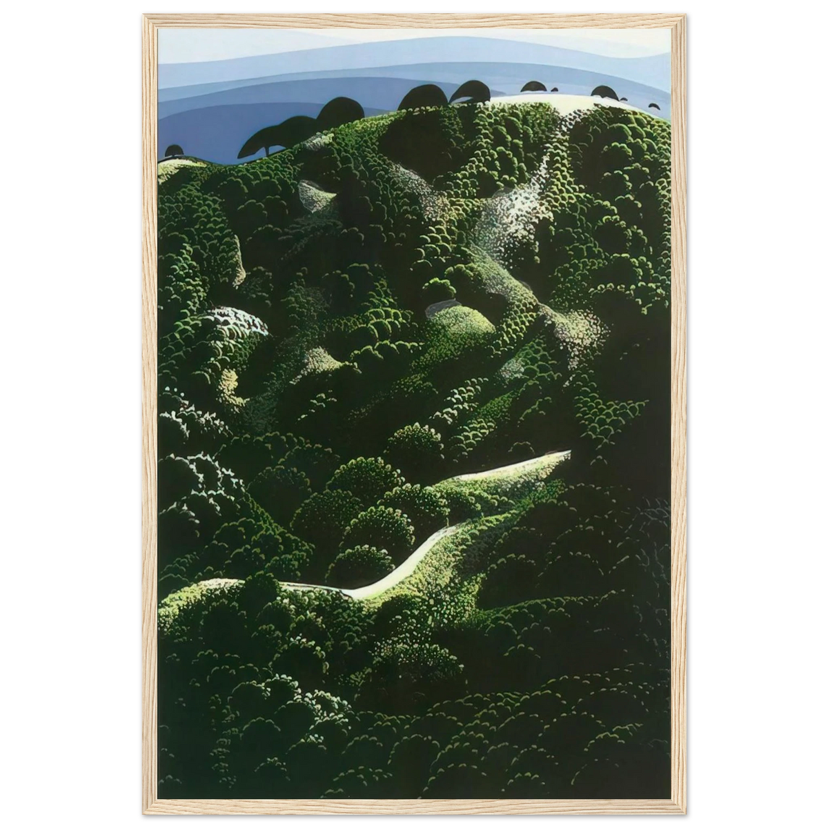 Santa Barbara Mountains Framed Poster | Eyvind Earle Framed Prints Wall Art | Eyvind Earle Prints