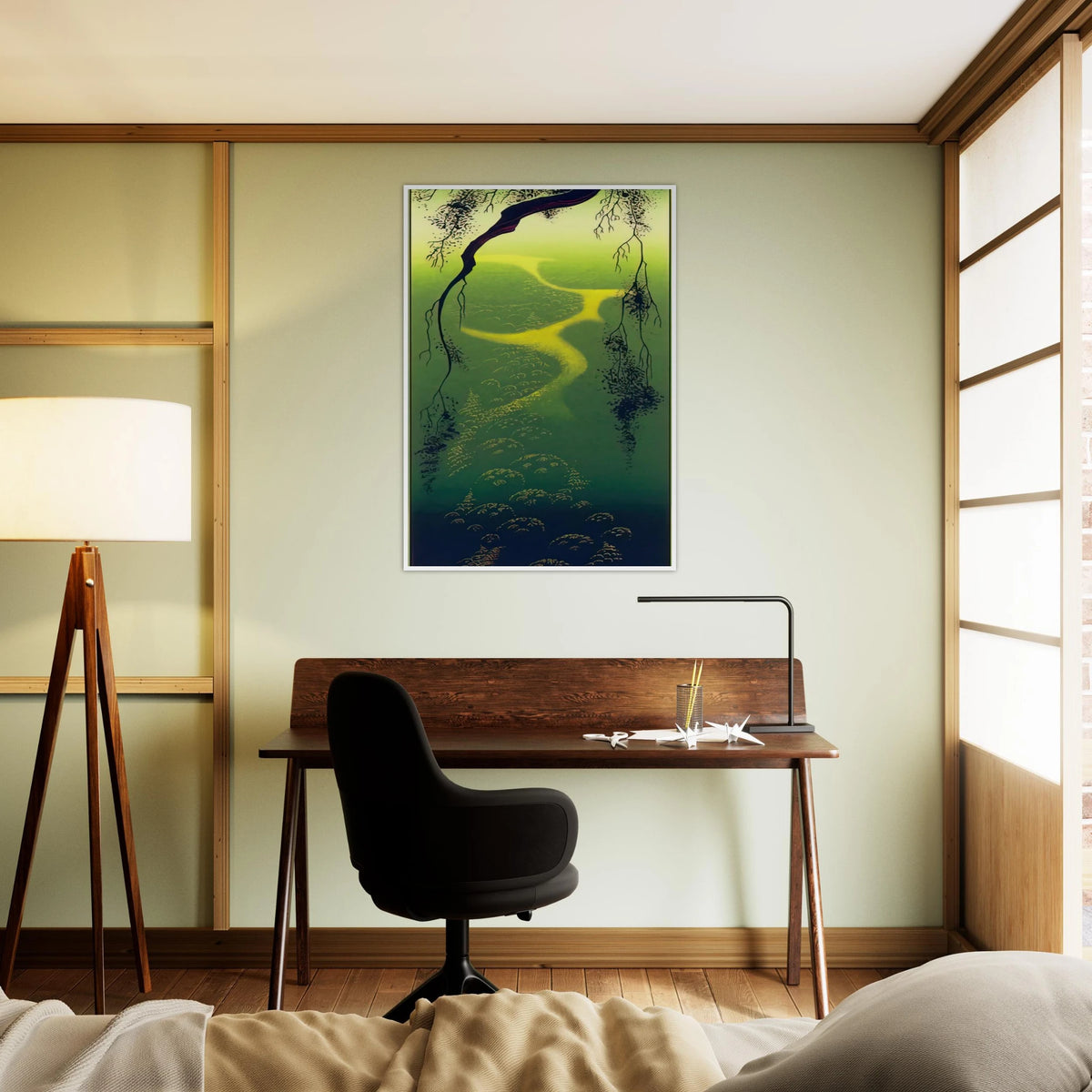 Green Mist Framed Poster | Eyvind Earle Framed Prints Wall Art | Eyvind Earle Prints