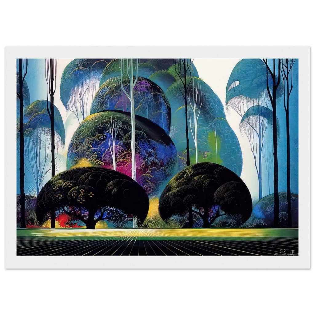 Green Forest Framed Poster | Eyvind Earle Framed Prints Wall Art | Eyvind Earle Prints