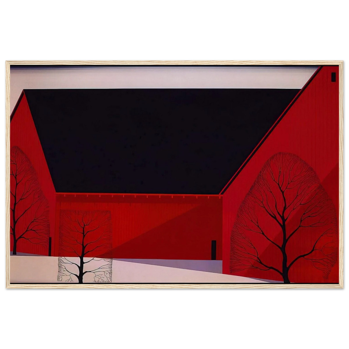 Western Barns Framed Poster | Eyvind Earle Framed Prints Wall Art | Eyvind Earle Prints