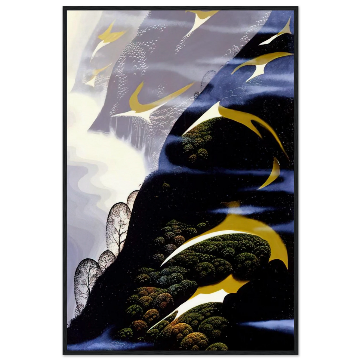 Copy of Sea mist and Pastures Framed Poster | Eyvind Earle Framed Prints Wall Art | Eyvind Earle Prints