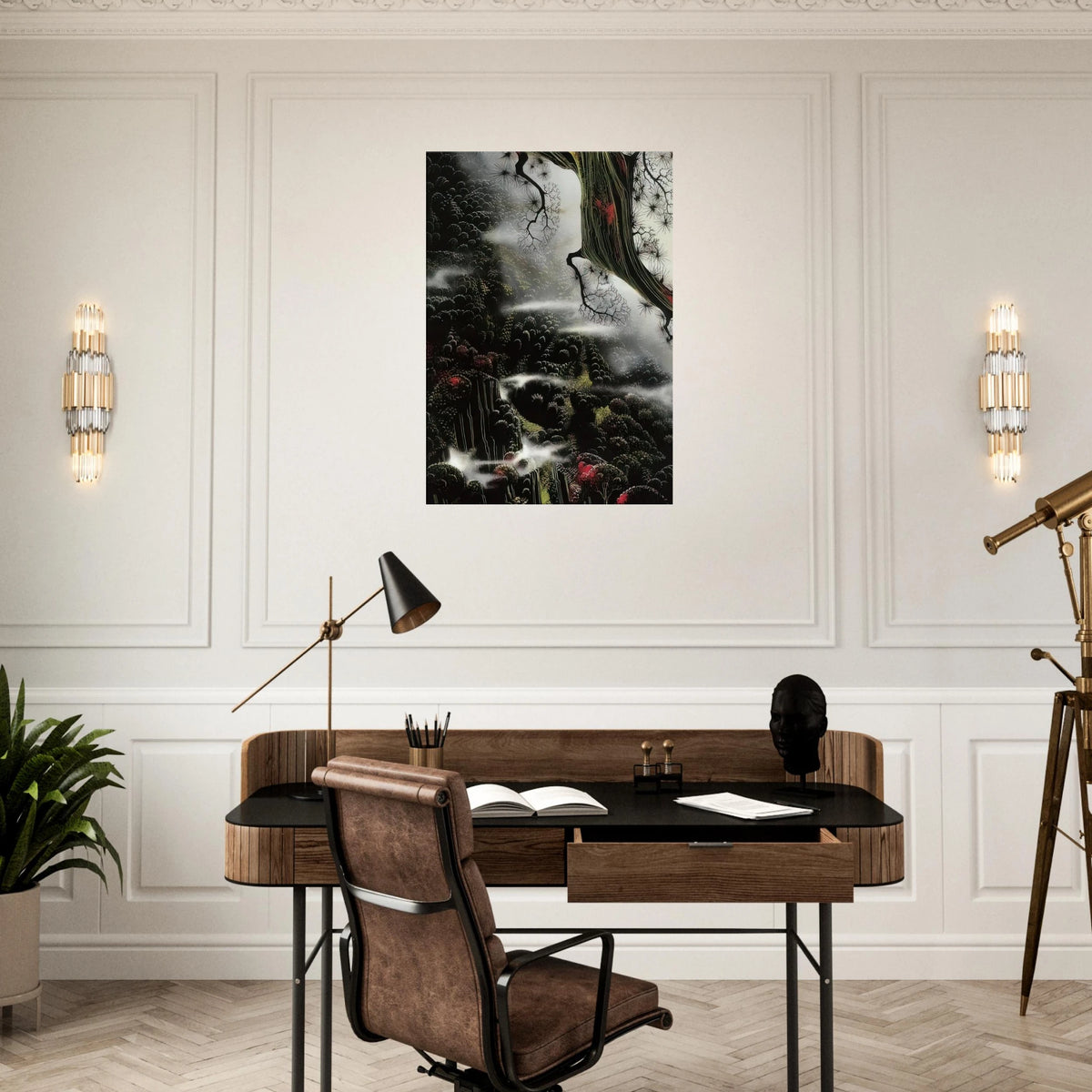 Wisps of Fog and Branch Canvas | Eyvind Earle Canvas | Eyvind Earle Prints