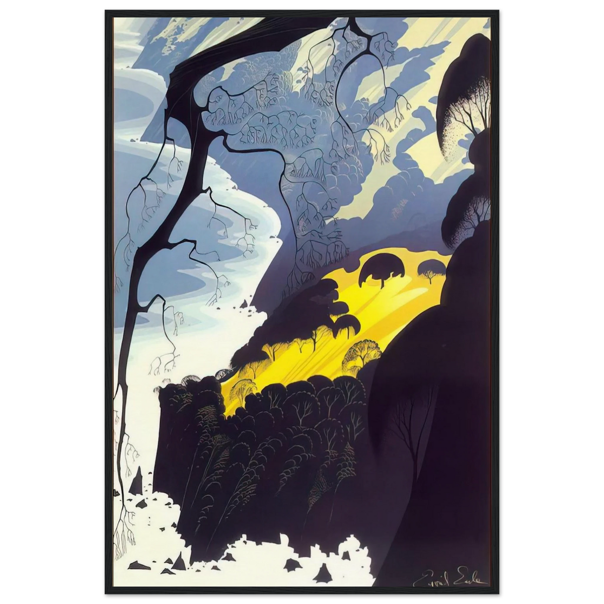 Carmel Highlands Framed Poster | Eyvind Earle Framed Prints Wall Art | Eyvind Earle Prints