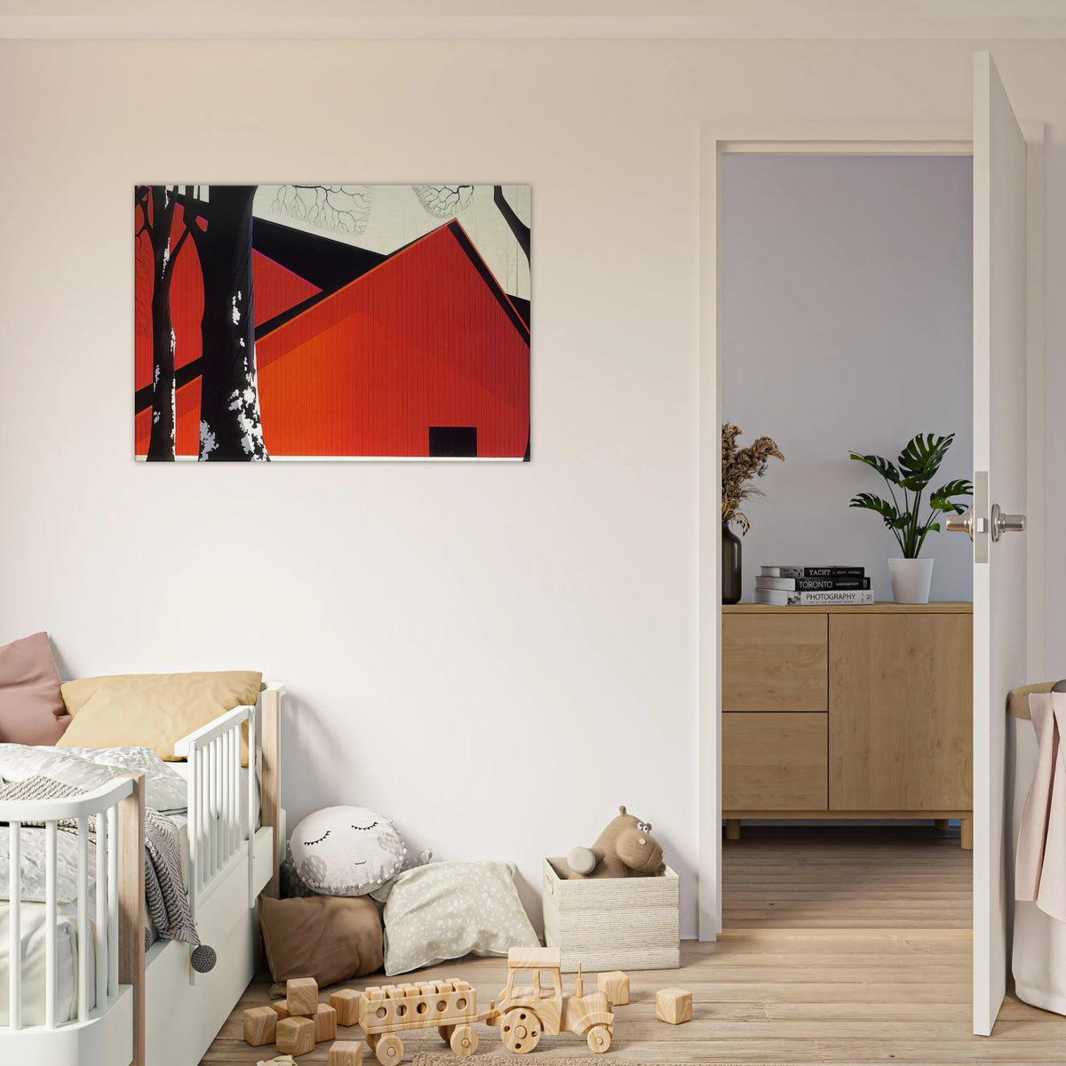 The Great Red Barn Canvas | Eyvind Earle Canvas | Eyvind Earle Prints
