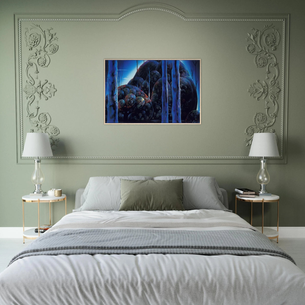 Moonlit Eucalyptus Framed Poster | Eyvind Earle Framed Prints Wall Art | Eyvind Earle Prints