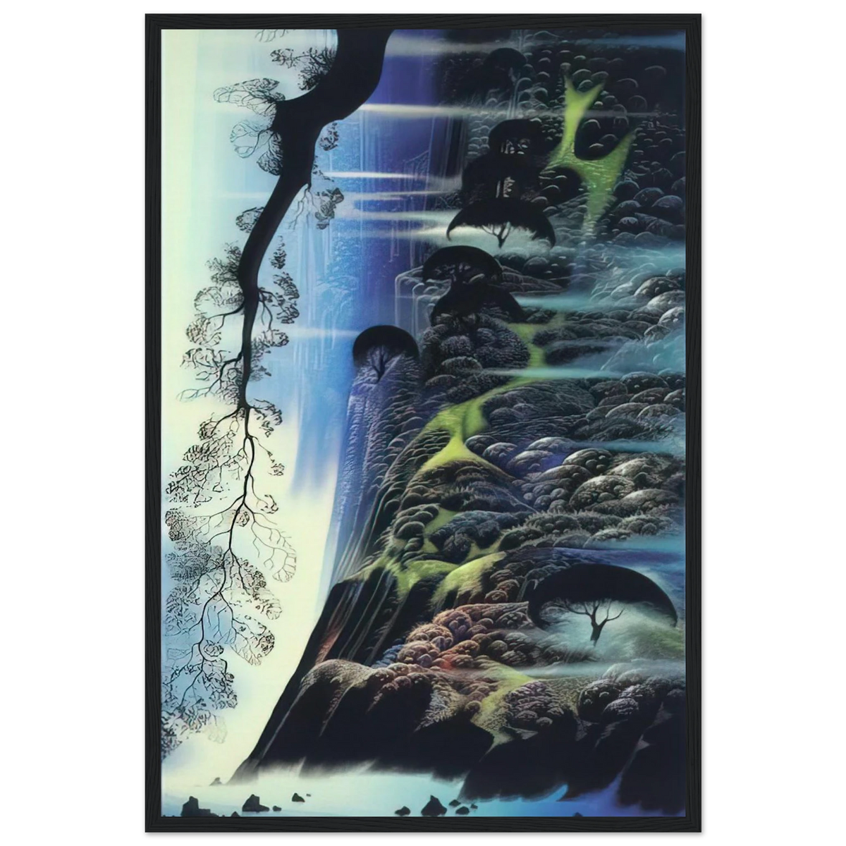 Steep Coast Line Framed Poster | Eyvind Earle Framed Prints Wall Art | Eyvind Earle Prints