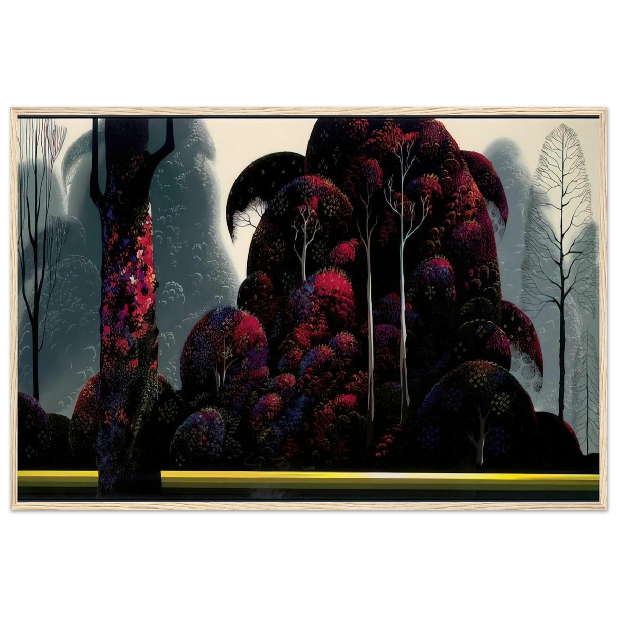 Crimson Eucalyptus Framed Poster | Eyvind Earle Framed Prints Wall Art | Eyvind Earle Prints