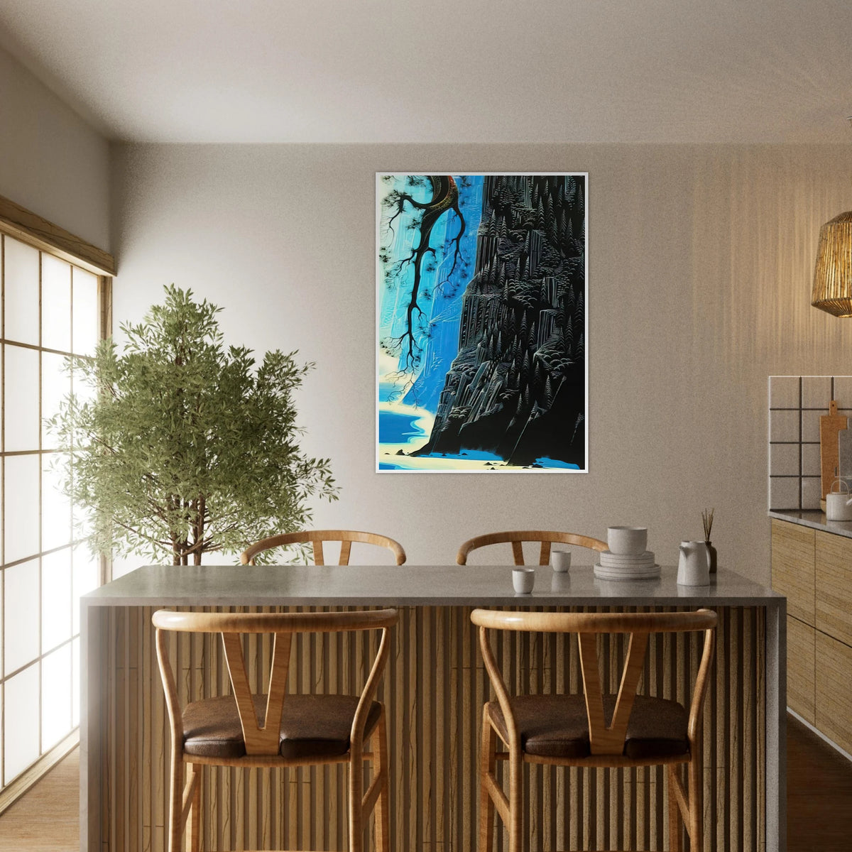 Cliffs Ascending Framed Poster | Eyvind Earle Framed Prints Wall Art | Eyvind Earle Prints