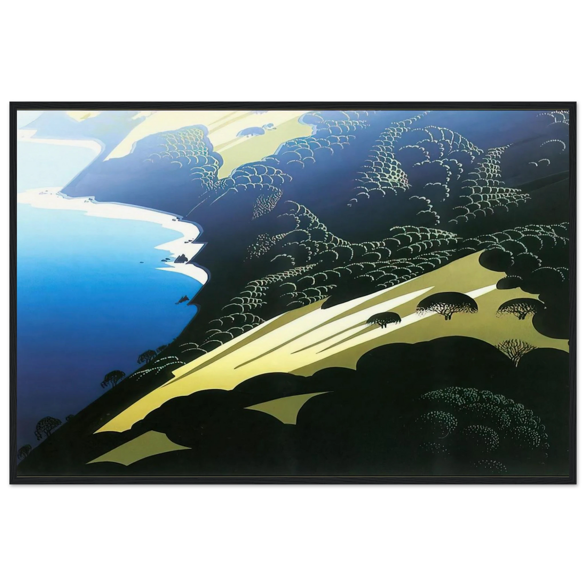 Seaside Pastures Framed Poster | Eyvind Earle Framed Prints Wall Art | Eyvind Earle Prints