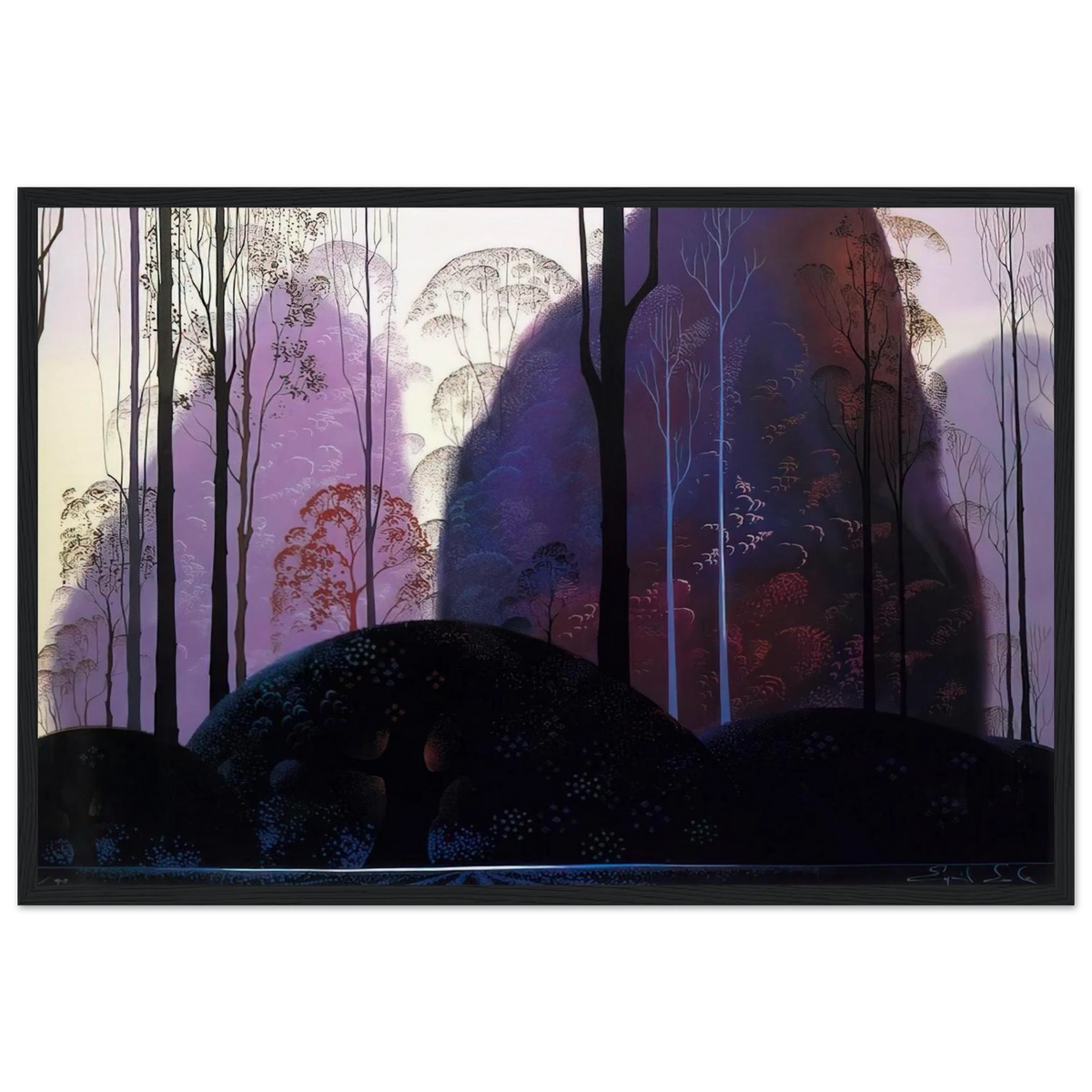 Mauve Redand Purple Framed Poster | Eyvind Earle Framed Prints Wall Art | Eyvind Earle Prints