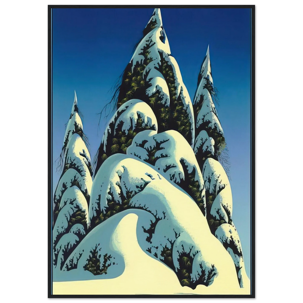 New Fallen Snow Framed Poster | Eyvind Earle Framed Prints Wall Art | Eyvind Earle Prints