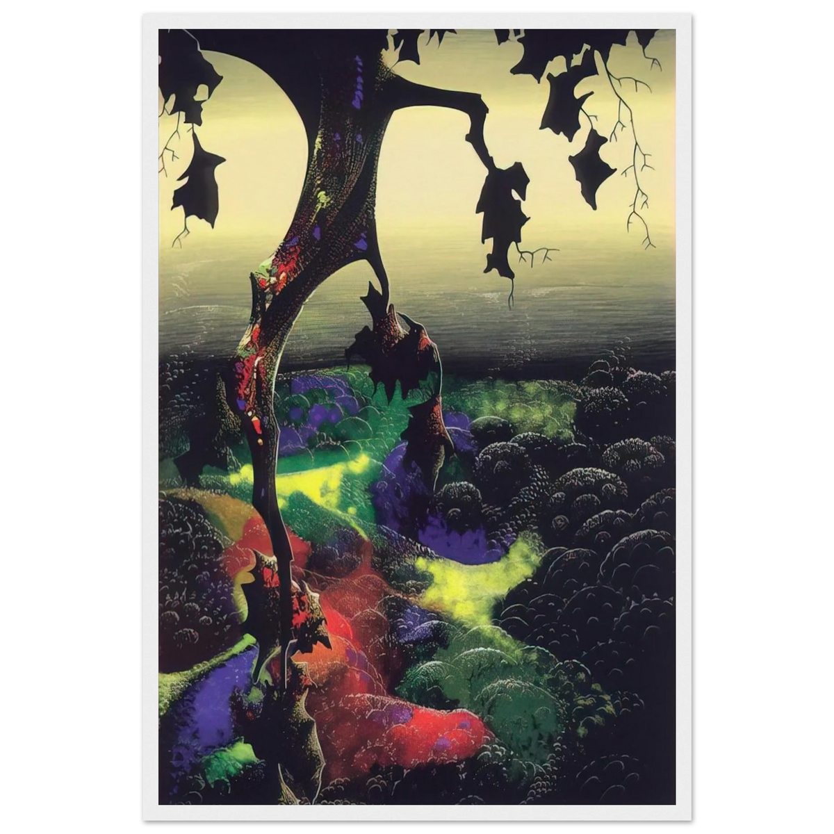 Crimson Red and Gold Framed Poster | Eyvind Earle Framed Prints Wall Art | Eyvind Earle Prints