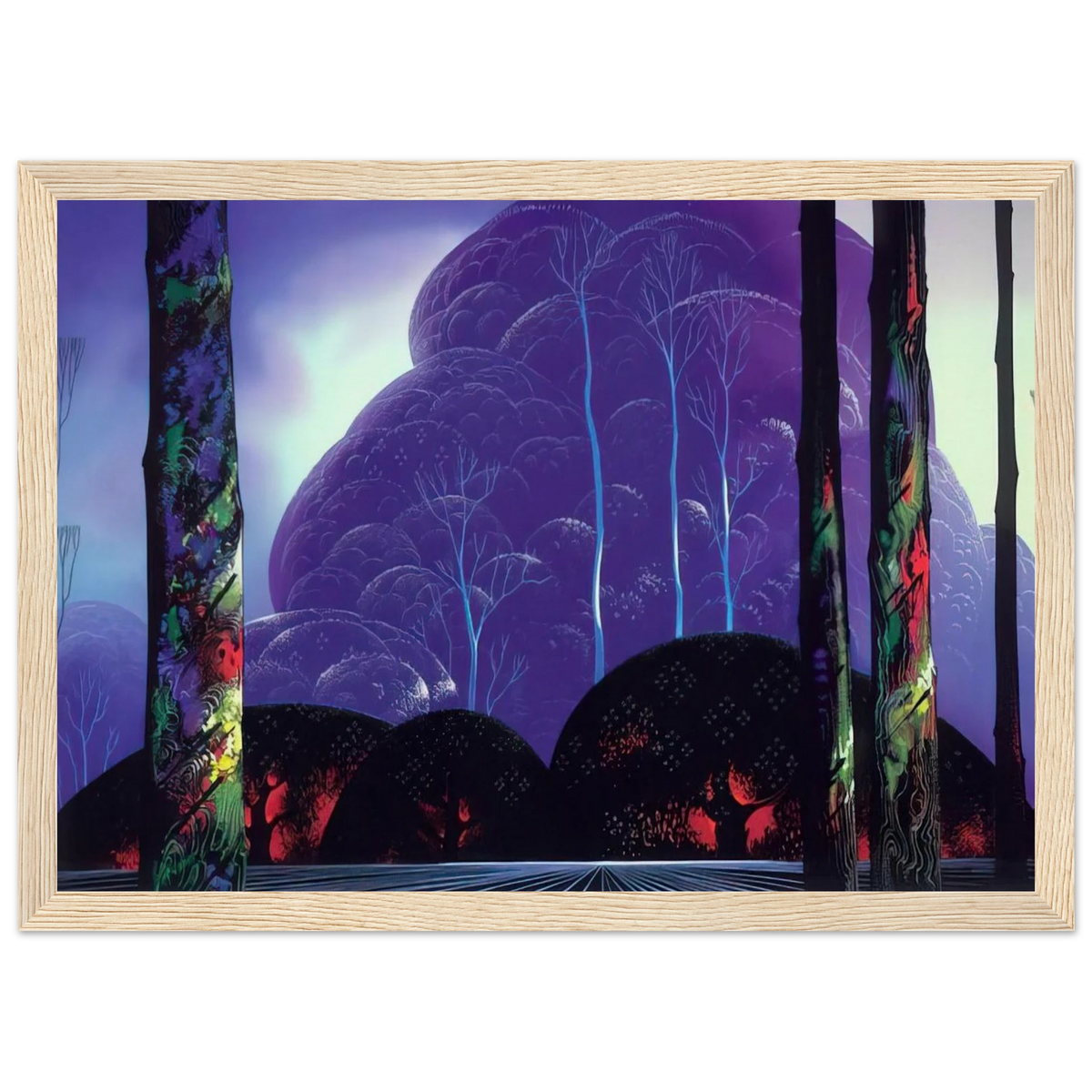 Purple Sunset Framed Poster | Eyvind Earle Framed Prints Wall Art | Eyvind Earle Prints