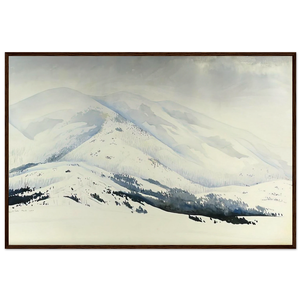 Snowy Mountain Framed Poster | Eyvind Earle Framed Prints Wall Art | Eyvind Earle Prints