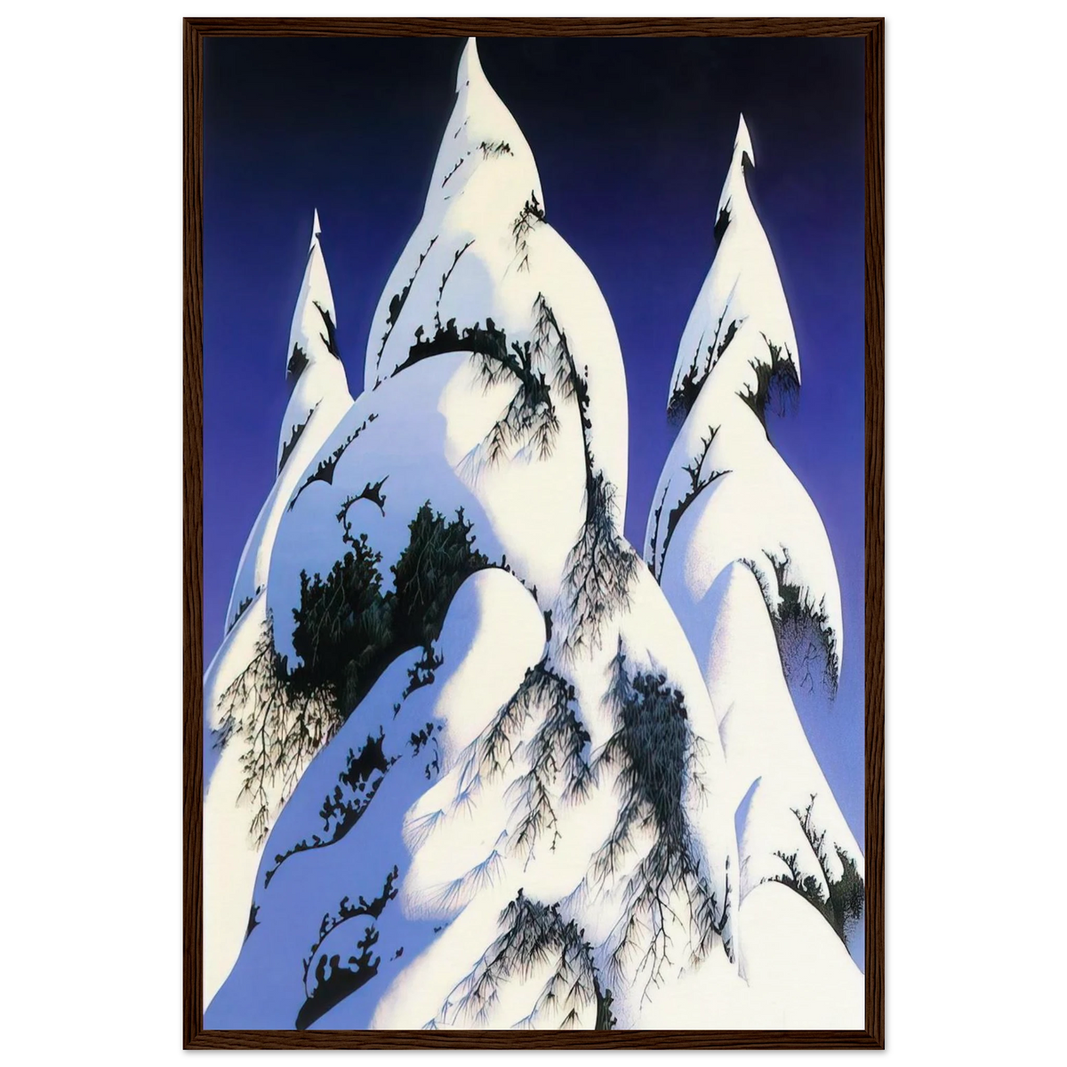 Snow Trees Framed Poster | Eyvind Earle Framed Prints Wall Art | Eyvind Earle Prints