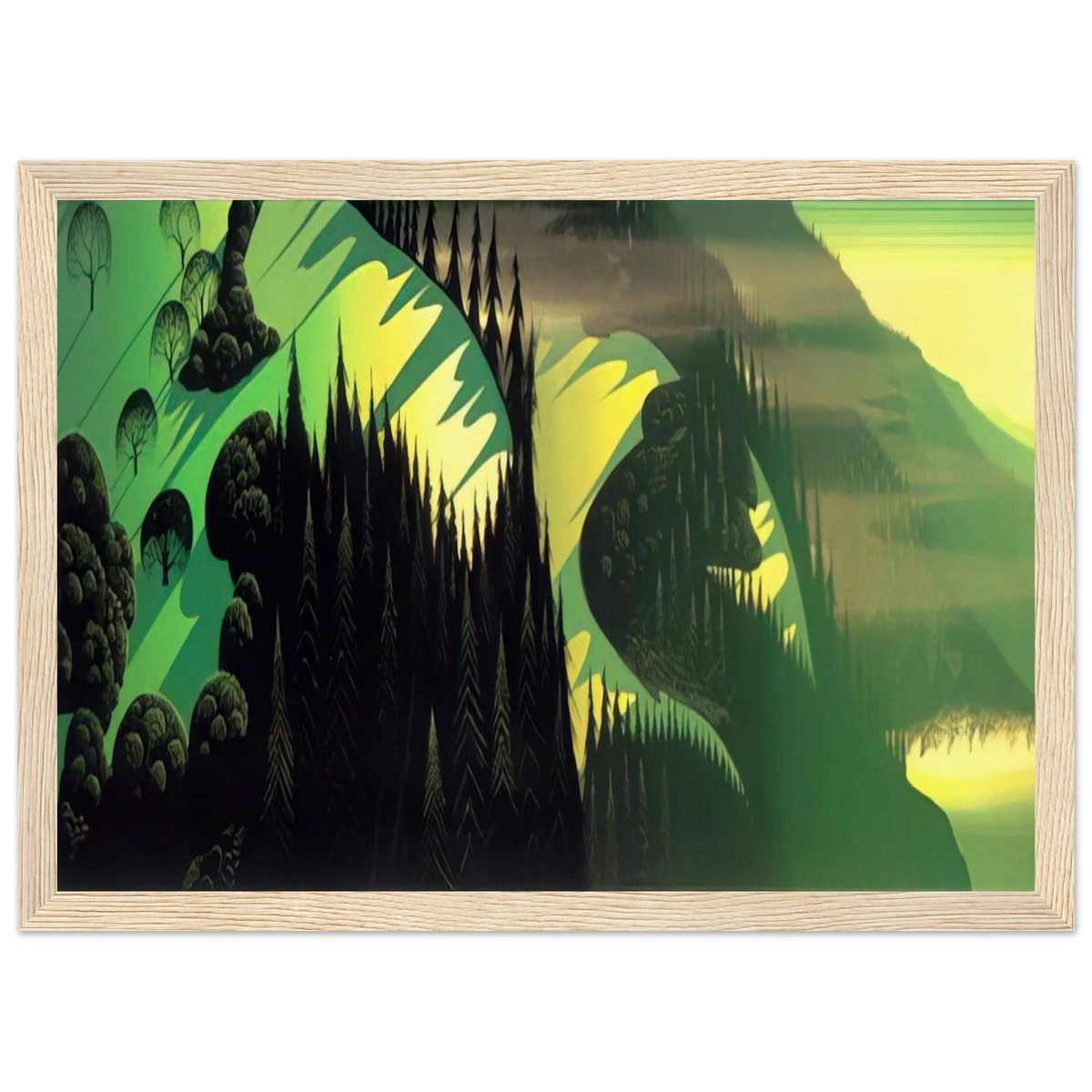 Three Pastures by the Sea Framed Poster | Eyvind Earle Framed Prints Wall Art | Eyvind Earle Prints