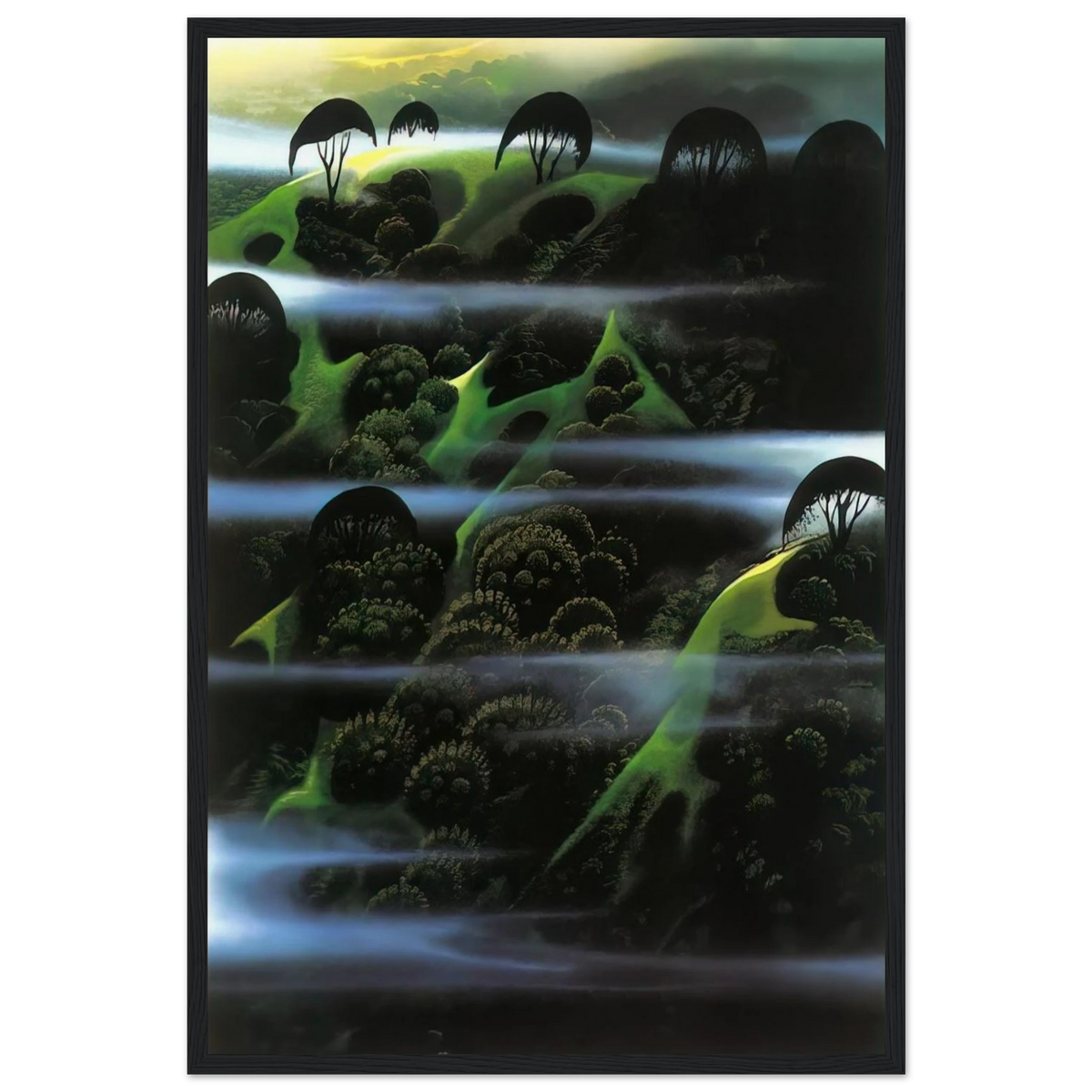 Early Morning Fog Framed Poster | Eyvind Earle Framed Prints Wall Art | Eyvind Earle Prints