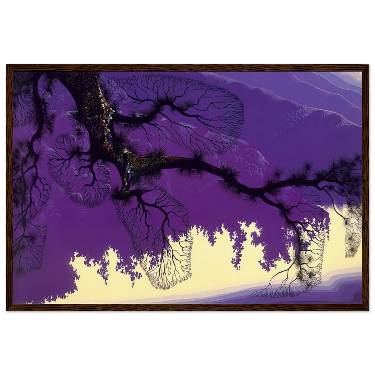 Purple Coastline Framed Poster | Eyvind Earle Framed Prints Wall Art | Eyvind Earle Prints