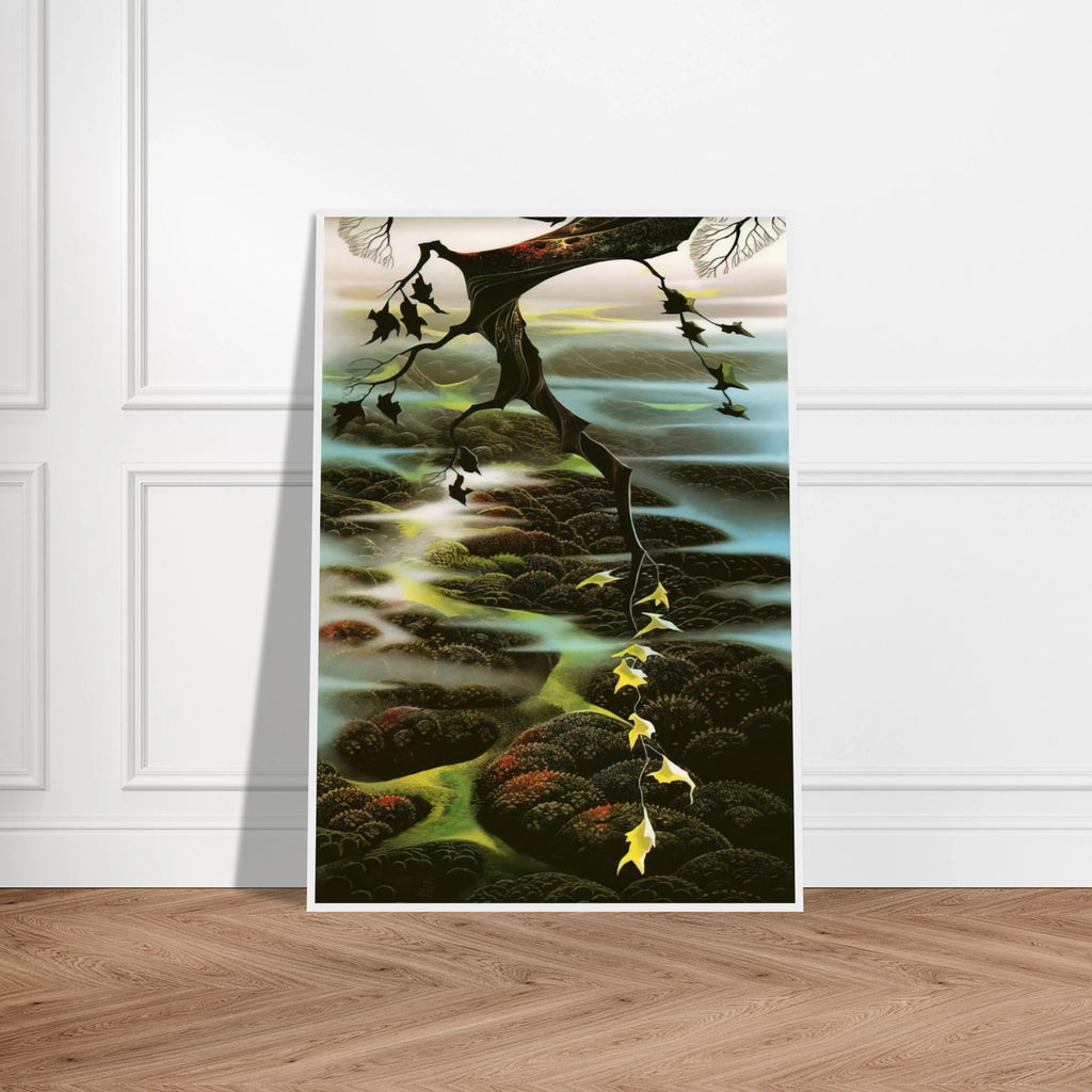 Fog Laced Hills Framed Poster | Eyvind Earle Framed Prints Wall Art | Eyvind Earle Prints