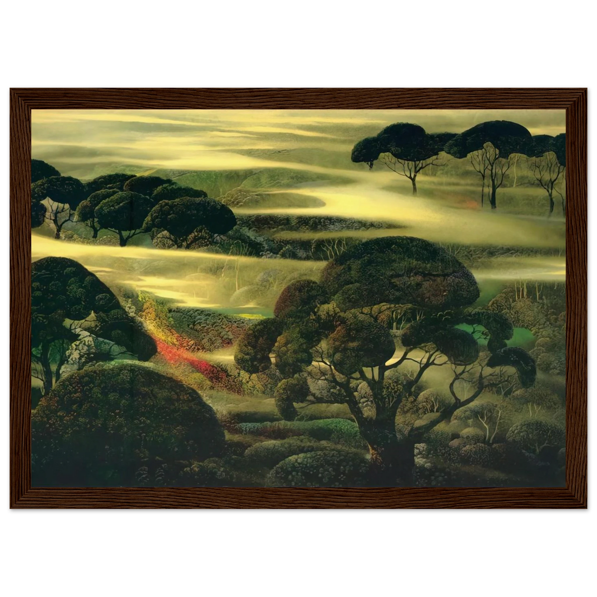 Forest in Fog Framed Poster | Eyvind Earle Framed Prints Wall Art | Eyvind Earle Prints