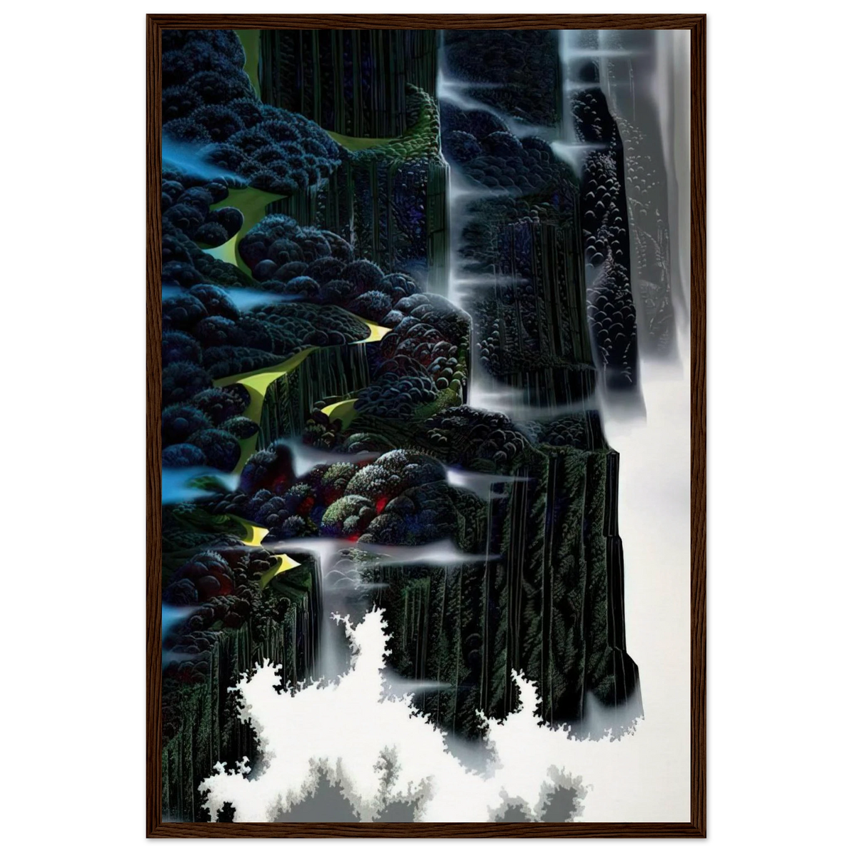Sea Cliffs Rising Framed Poster | Eyvind Earle Framed Prints Wall Art | Eyvind Earle Prints