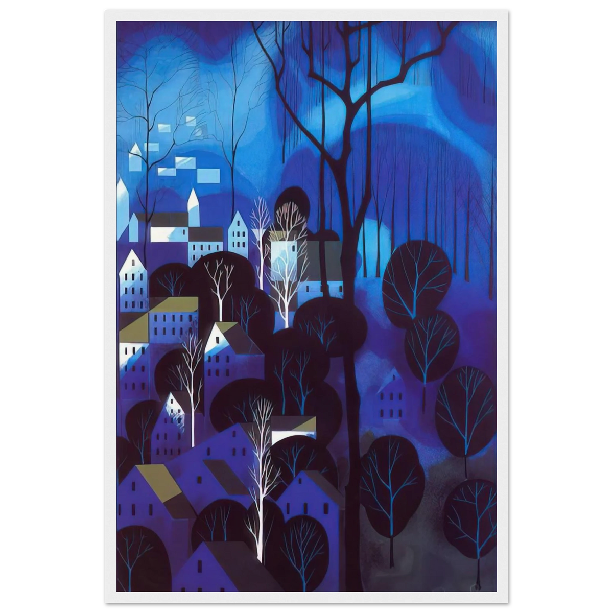 Midnight Blue Framed Poster | Eyvind Earle Framed Prints Wall Art | Eyvind Earle Prints