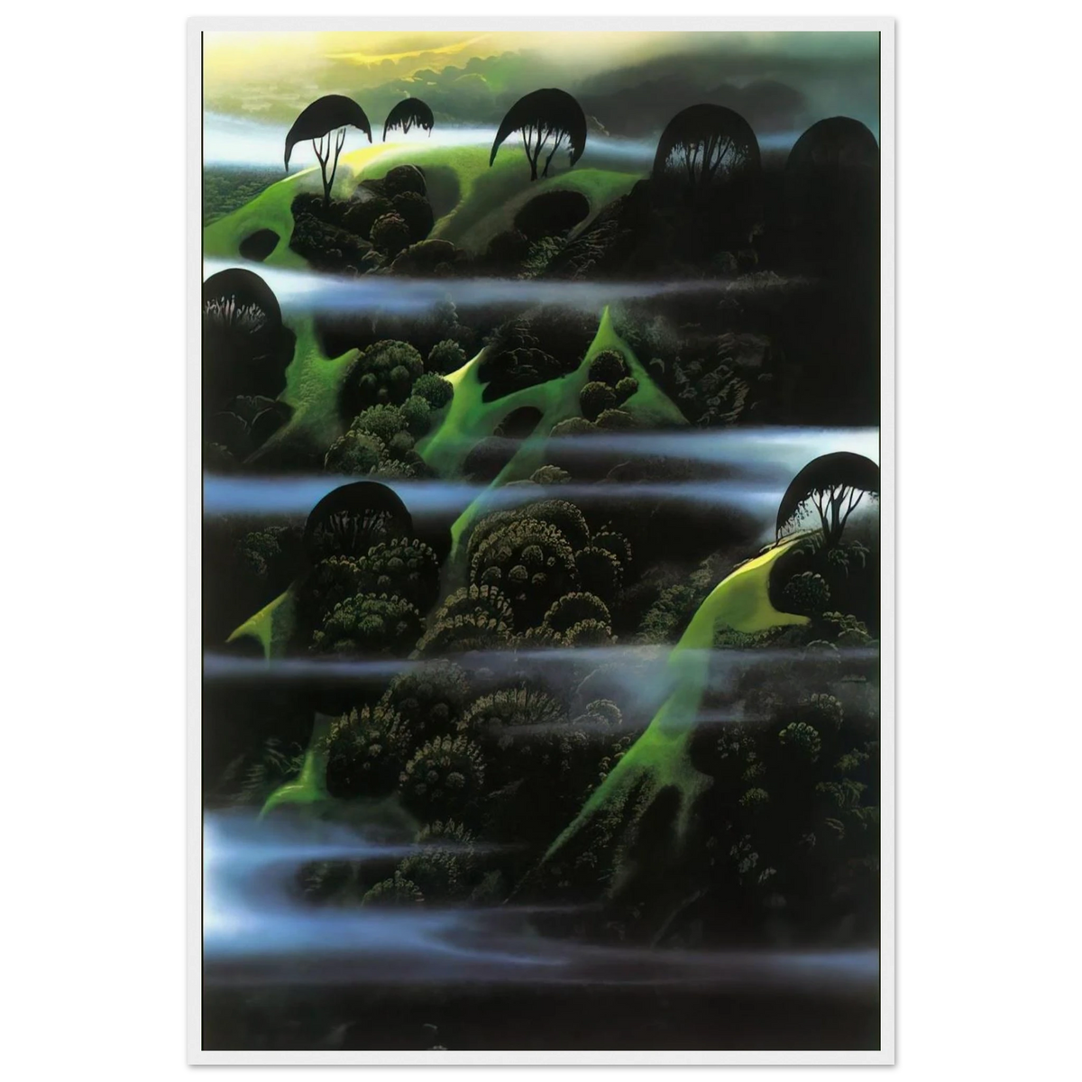 Early Morning Fog Framed Poster | Eyvind Earle Framed Prints Wall Art | Eyvind Earle Prints