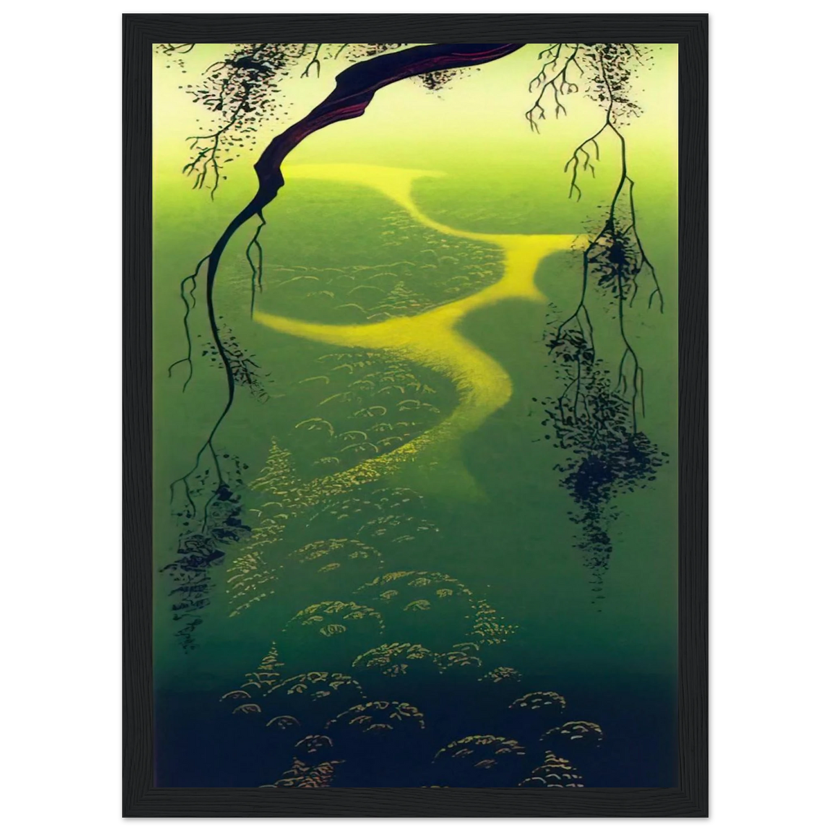 Green Mist Framed Poster | Eyvind Earle Framed Prints Wall Art | Eyvind Earle Prints
