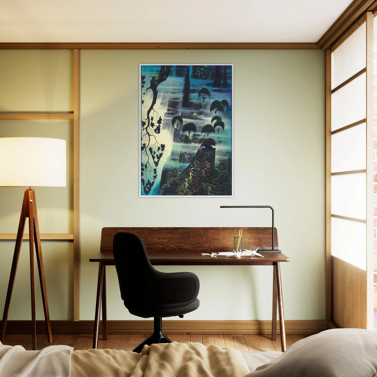 Surf Wind and Fog Framed Poster | Eyvind Earle Framed Prints Wall Art | Eyvind Earle Prints